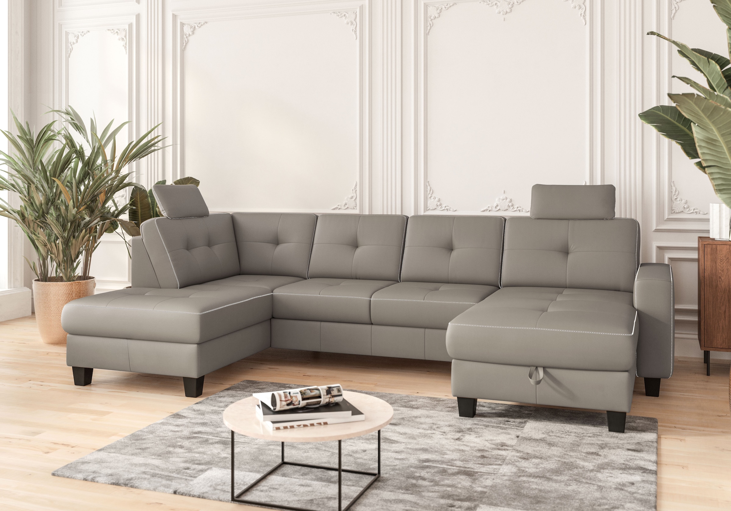 Places of Style Wohnlandschaft »Varese«, wahlweise mit Bettfunktion und Bettkasten