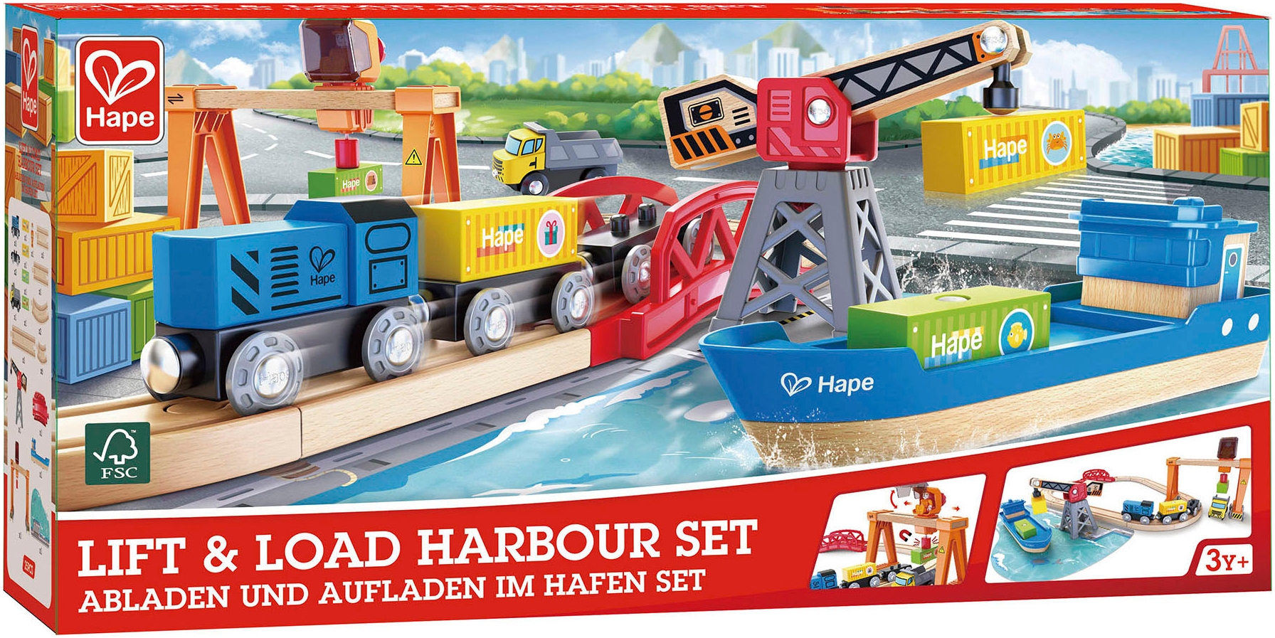 Hape Spielzeug-Eisenbahn »Abladen und Aufladen im Hafen«, (Set)