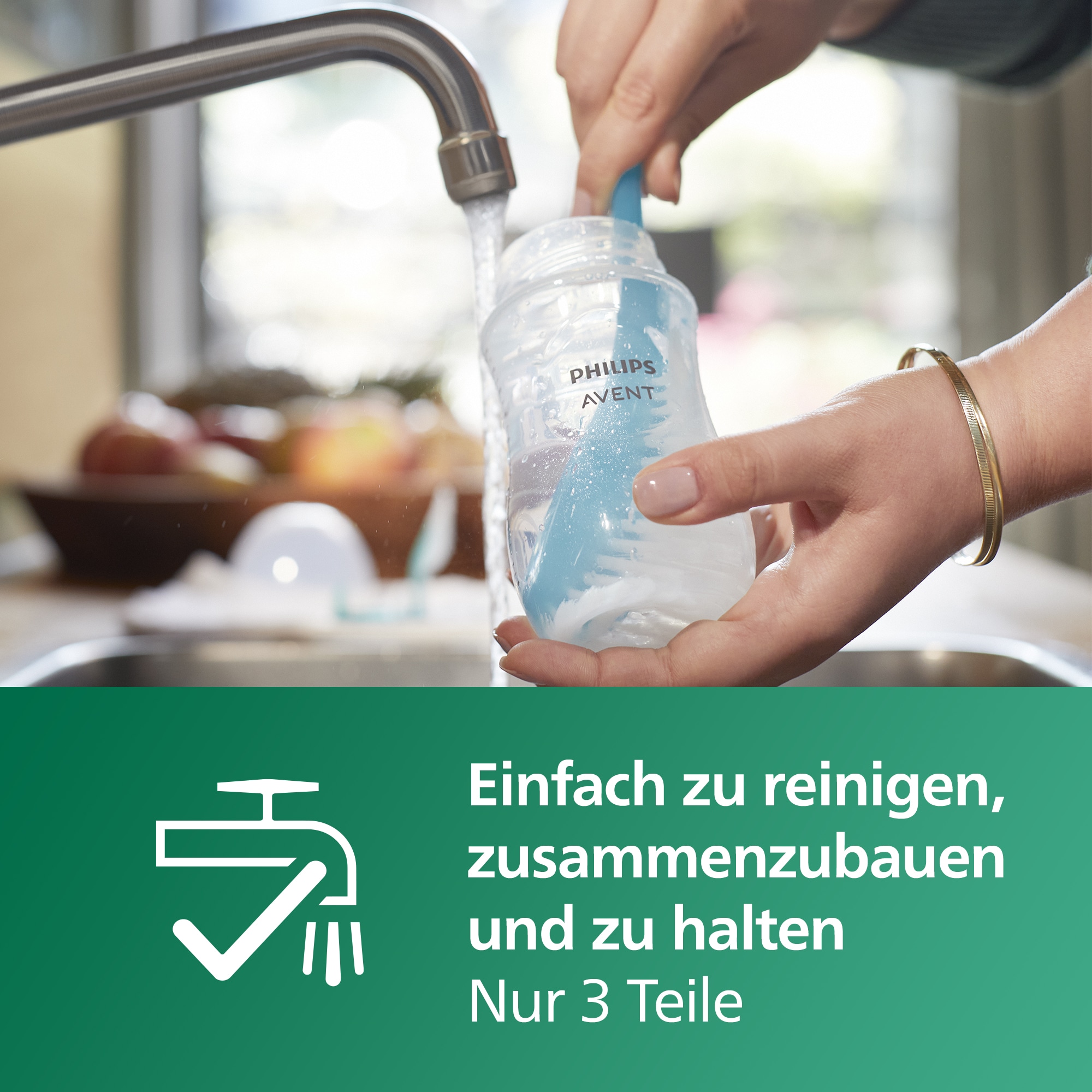 Philips AVENT Babyflasche »Natural Response Babyflasche« aus Glas, 2er-Pack, mittlere Durchflussrate