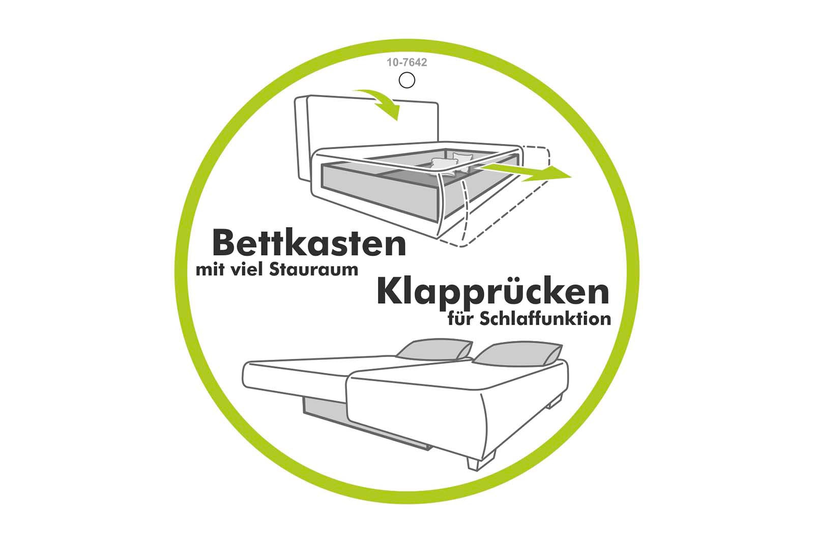 Jockenhöfer Gruppe Ecksofa List, Stauraum im Sitz und Ottomane, inklusive 3 Rückenkissen und 2 Zierkissen