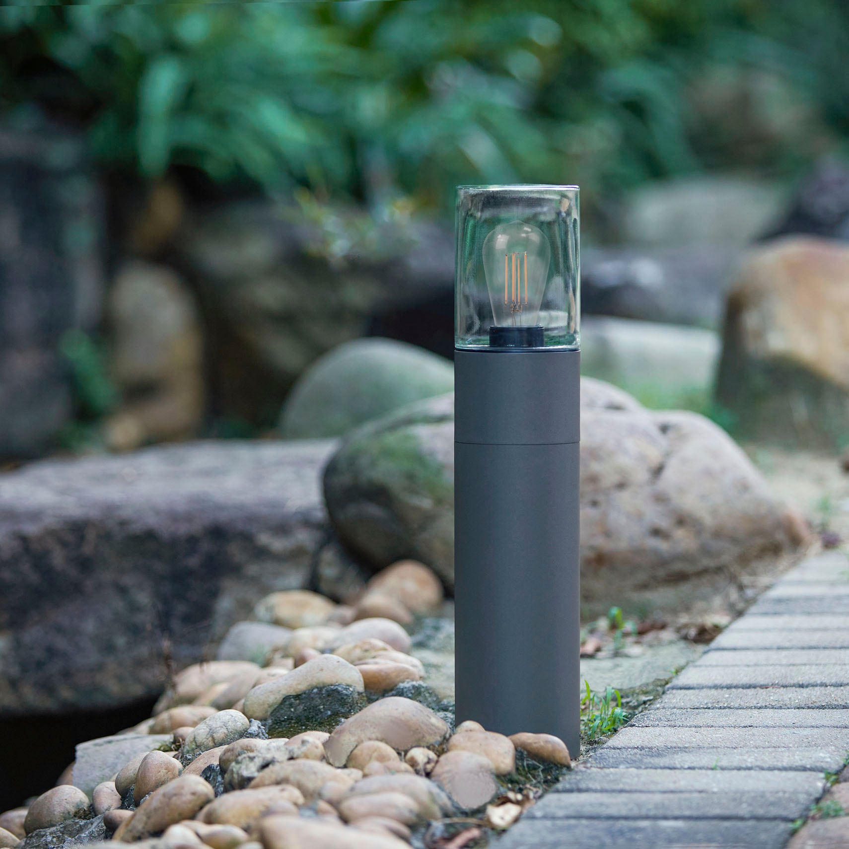 Paco Home Pollerleuchte »AMBRA«, Leuchtmittel E27 | ohne Leuchtmittel, Outdoorleuchte Wegeleuchte Aluminium Außenleuchte Garten E27 IP54