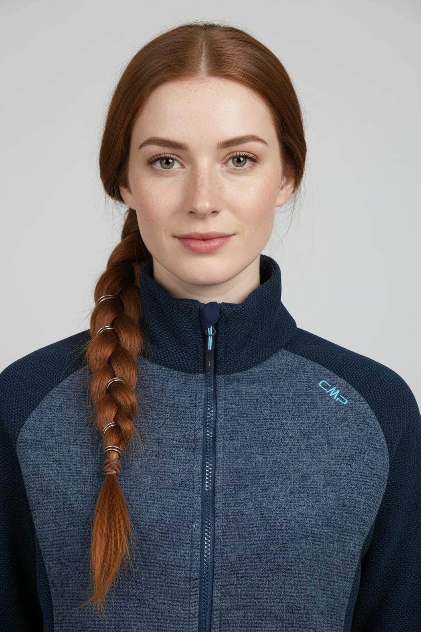 CMP Strickfleecejacke sportlicher Stil, mit Reißverschluss, atmungsaktiv, schnell trocknend