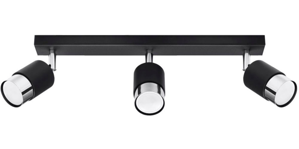 SOLLUX lighting Deckenleuchte »NERO«, 3 flammig, Leuchtmittel GU10   ohne L günstig online kaufen