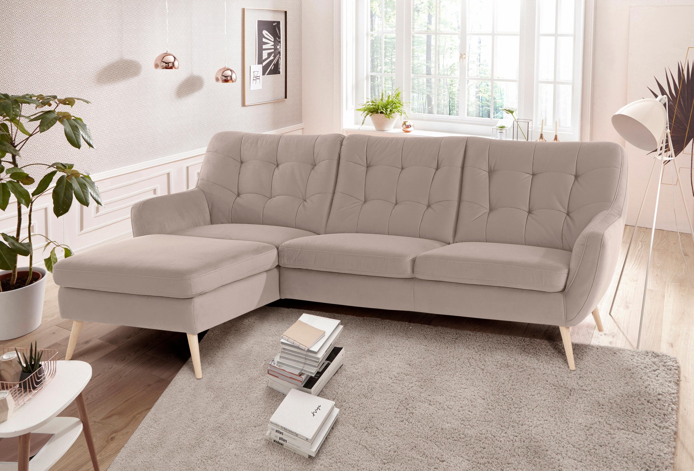 exxpo - sofa fashion Ecksofa "Scandi, bequem, aufwendige Rückenpolsterung f günstig online kaufen