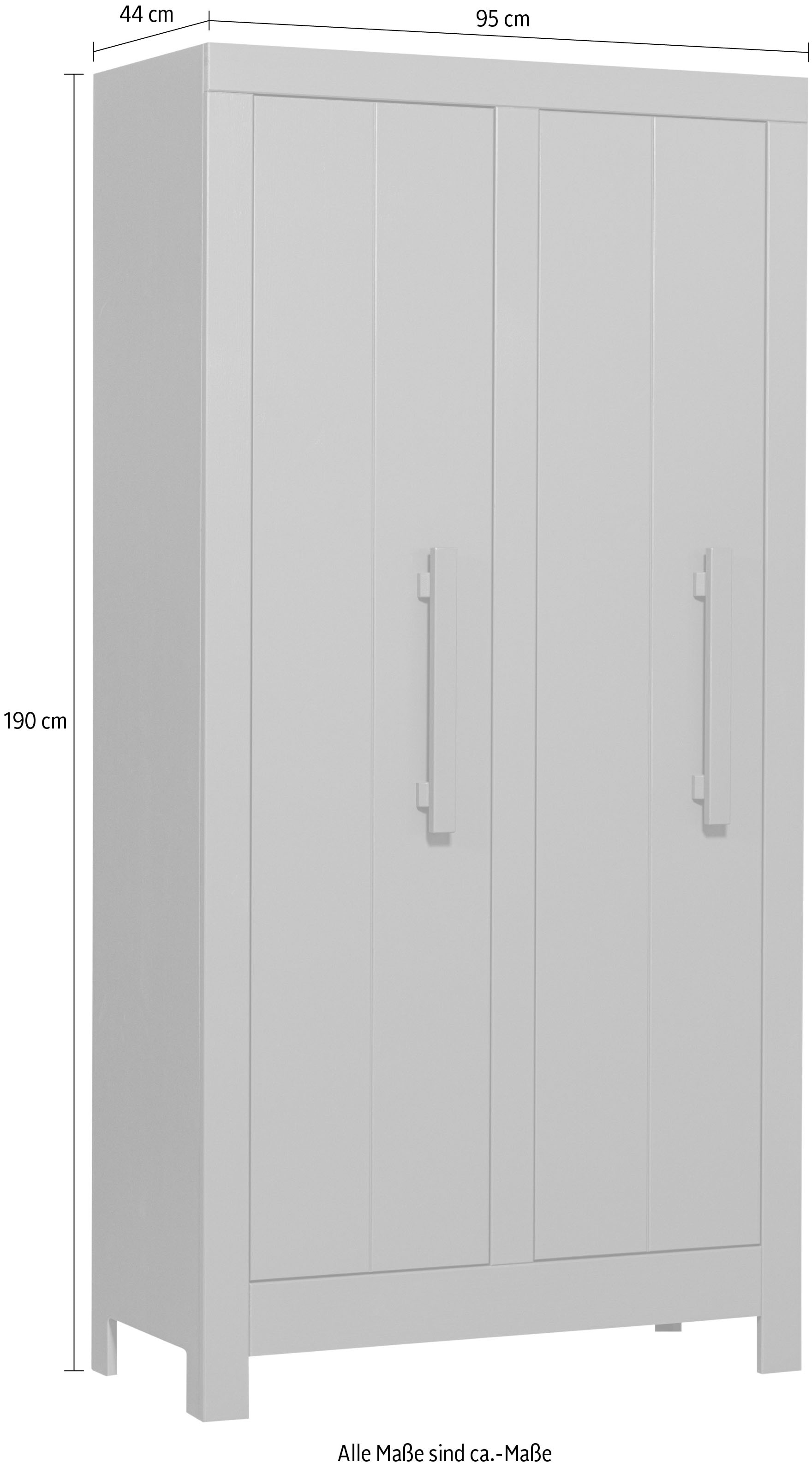 WOOOD Garderobenschrank »Bobby Mehrzweckschrank, Garderobenschrank«, aus Kiefernholz, H 190 cm x B 95 cm