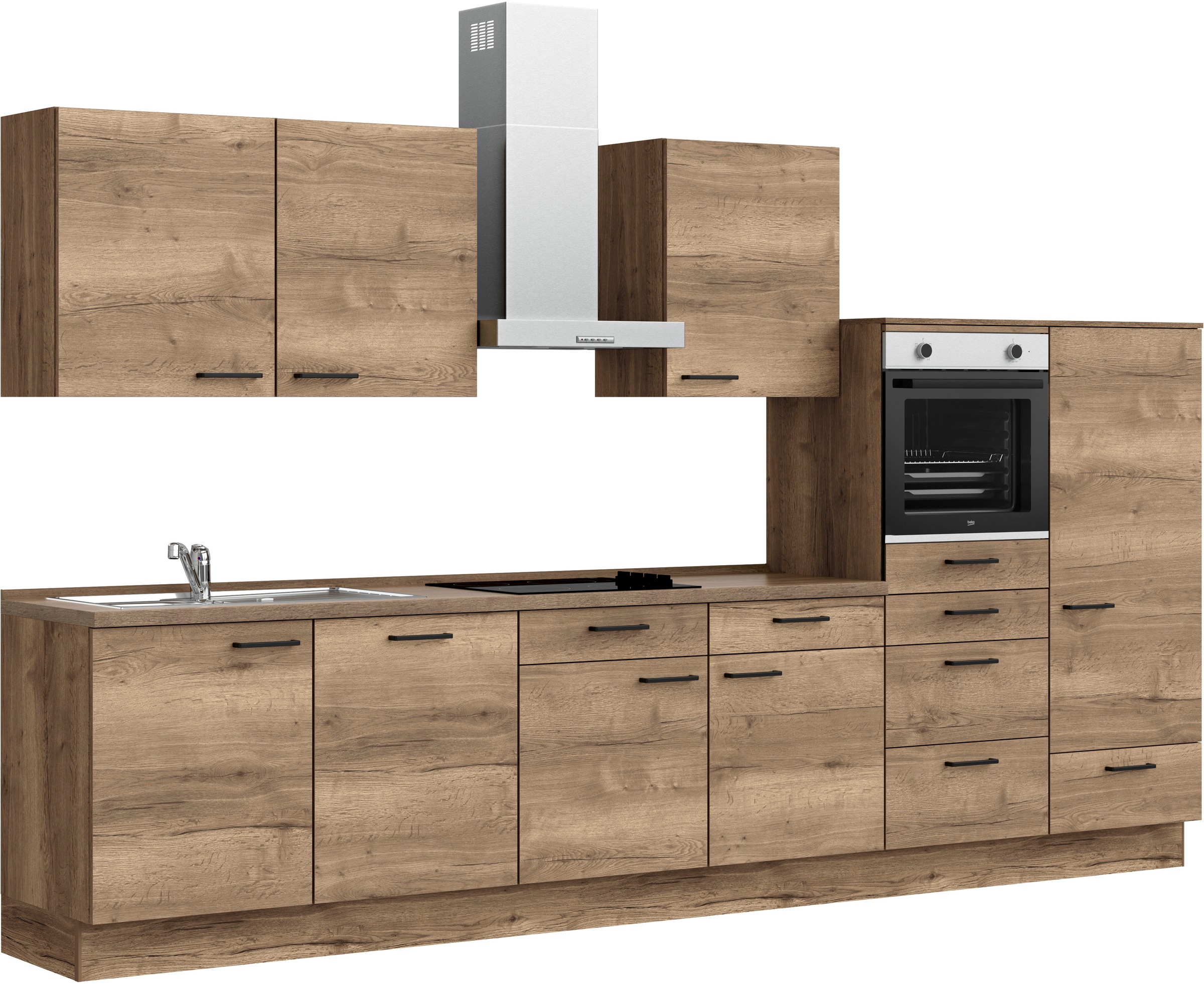 nobilia® Küchenzeile »"Structura I"«, vormontiert, Ausrichtung wählbar, Breite 360 cm, wahlw. mit E-Geräten