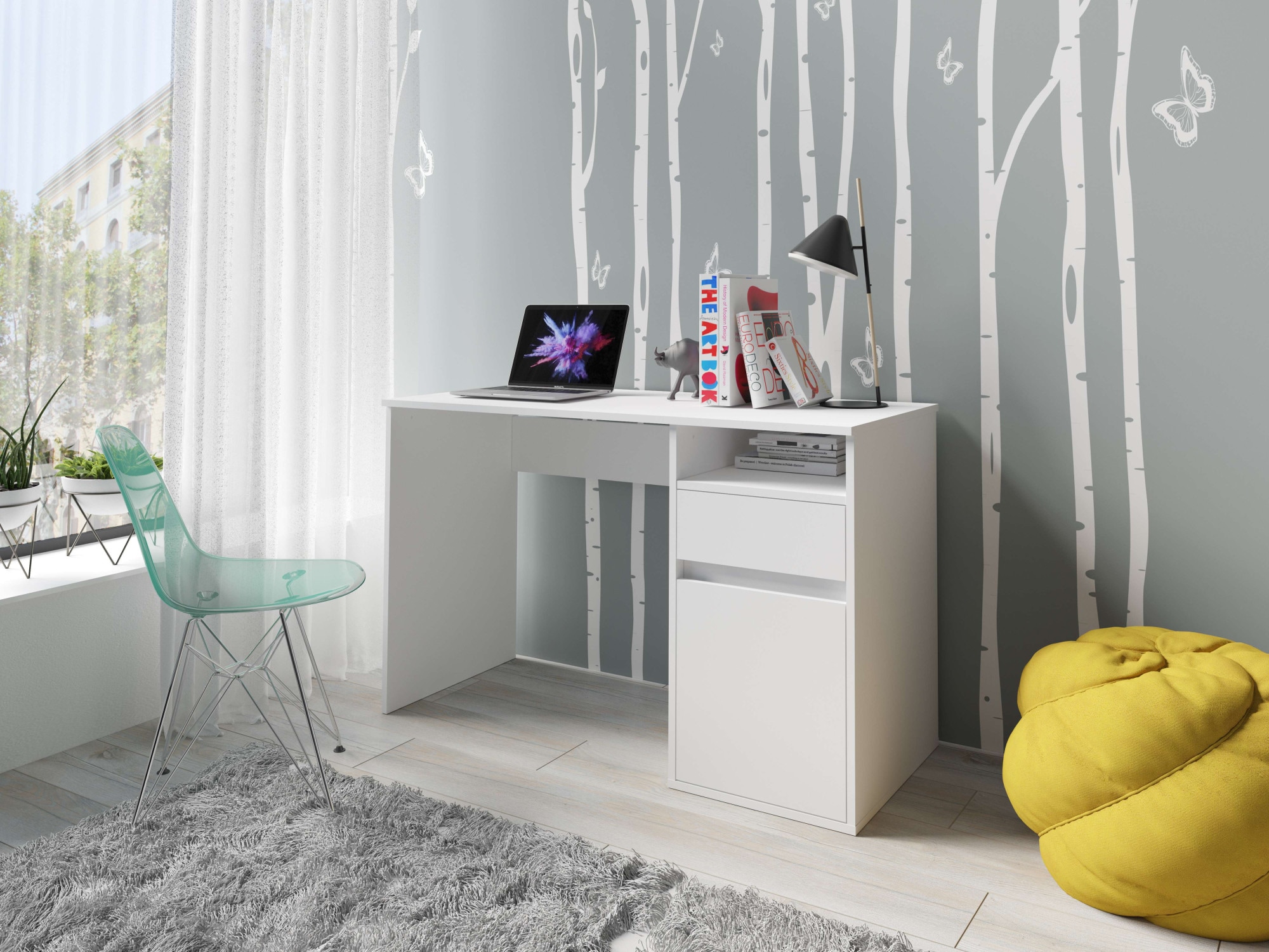 Home affaire Schreibtisch »Tinsley«, mit Schublade, und Tür, Breite 120 x53 günstig online kaufen