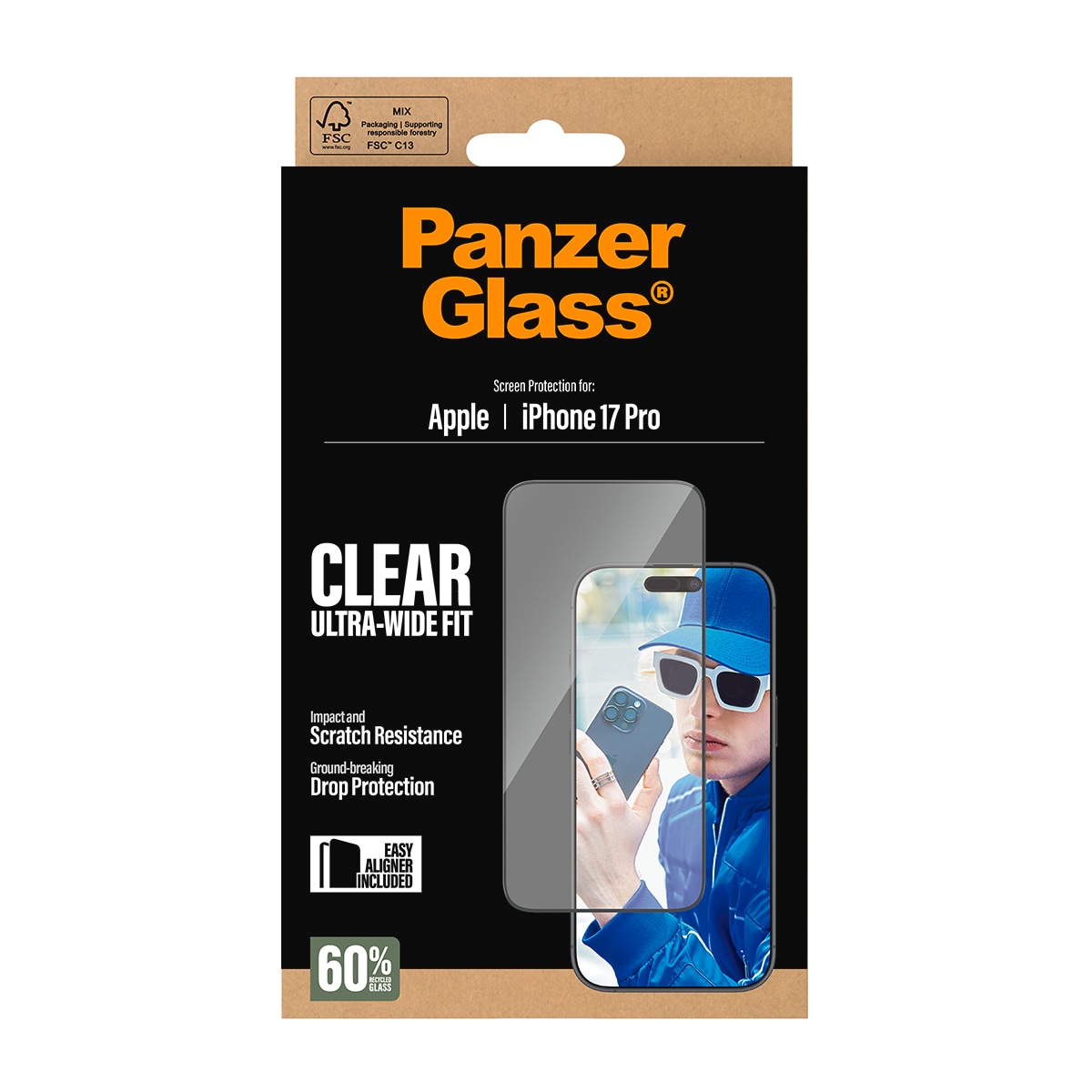 CARE by PanzerGlass Displayschutzglas »Schutzglas«, für Apple iPhone 17 Pro, Displayschutzfolie, Schutzfolie, Bildschirmschutz, kratz- & stoßfest
