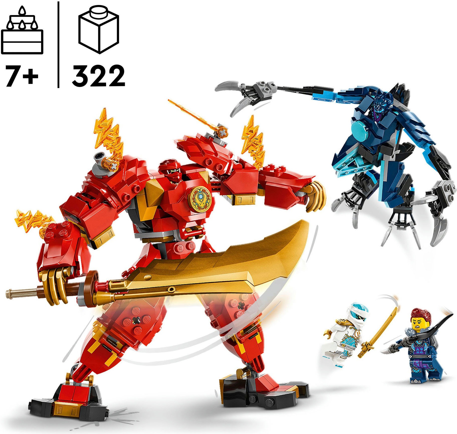 LEGO® Konstruktionsspielsteine »Kais Feuermech (71808), LEGO Ninjago«, (322 St.), Made in Europe