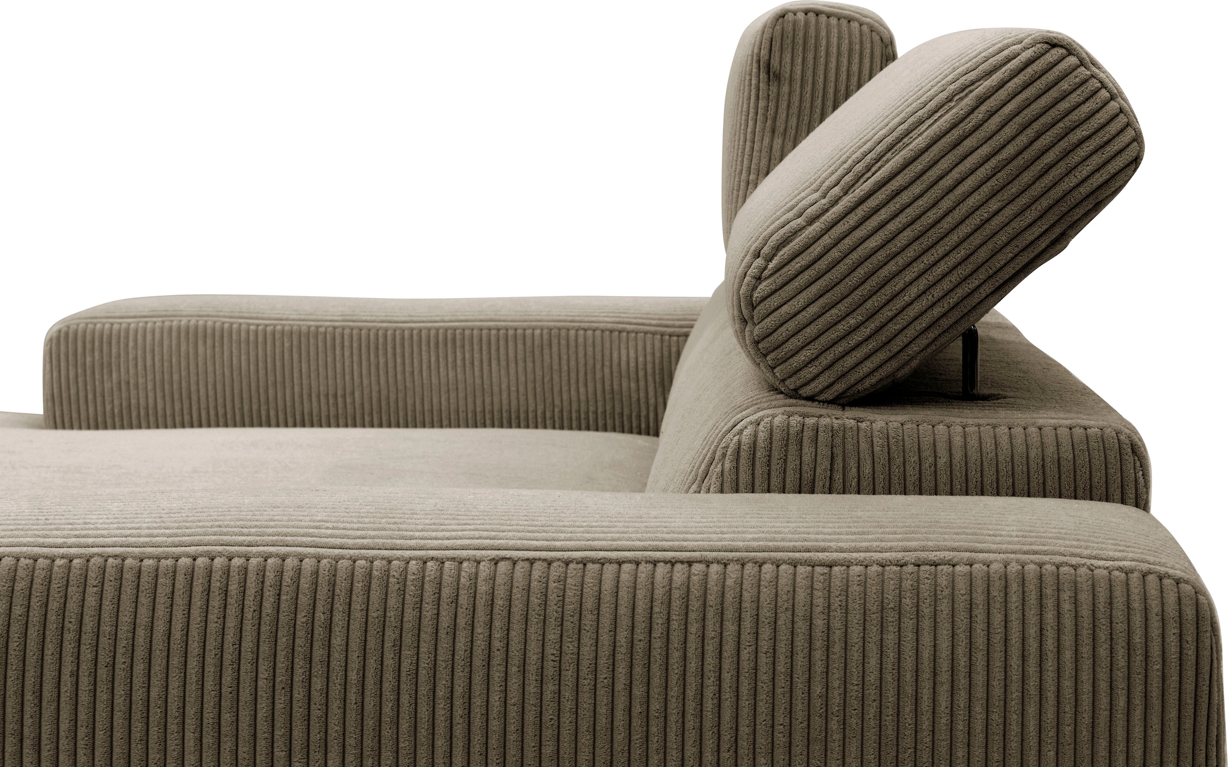 DOMO collection Ecksofa »Brandon B/T/H: 214/100/80 cm, L-Form«, Cord, schlamm