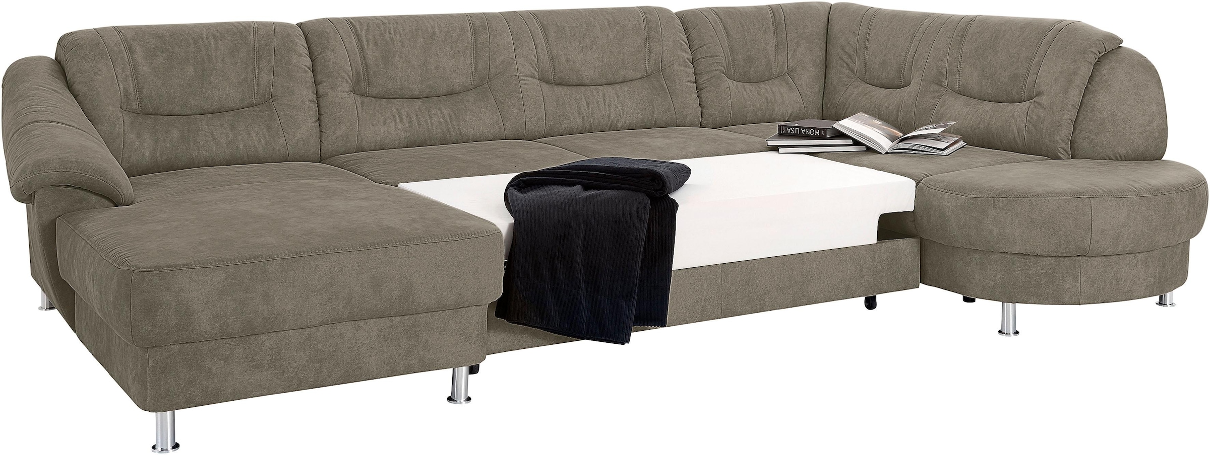 sit&more Wohnlandschaft »Salsa U-Form«, mit Federkern, wahlweise mit Bettfunktion