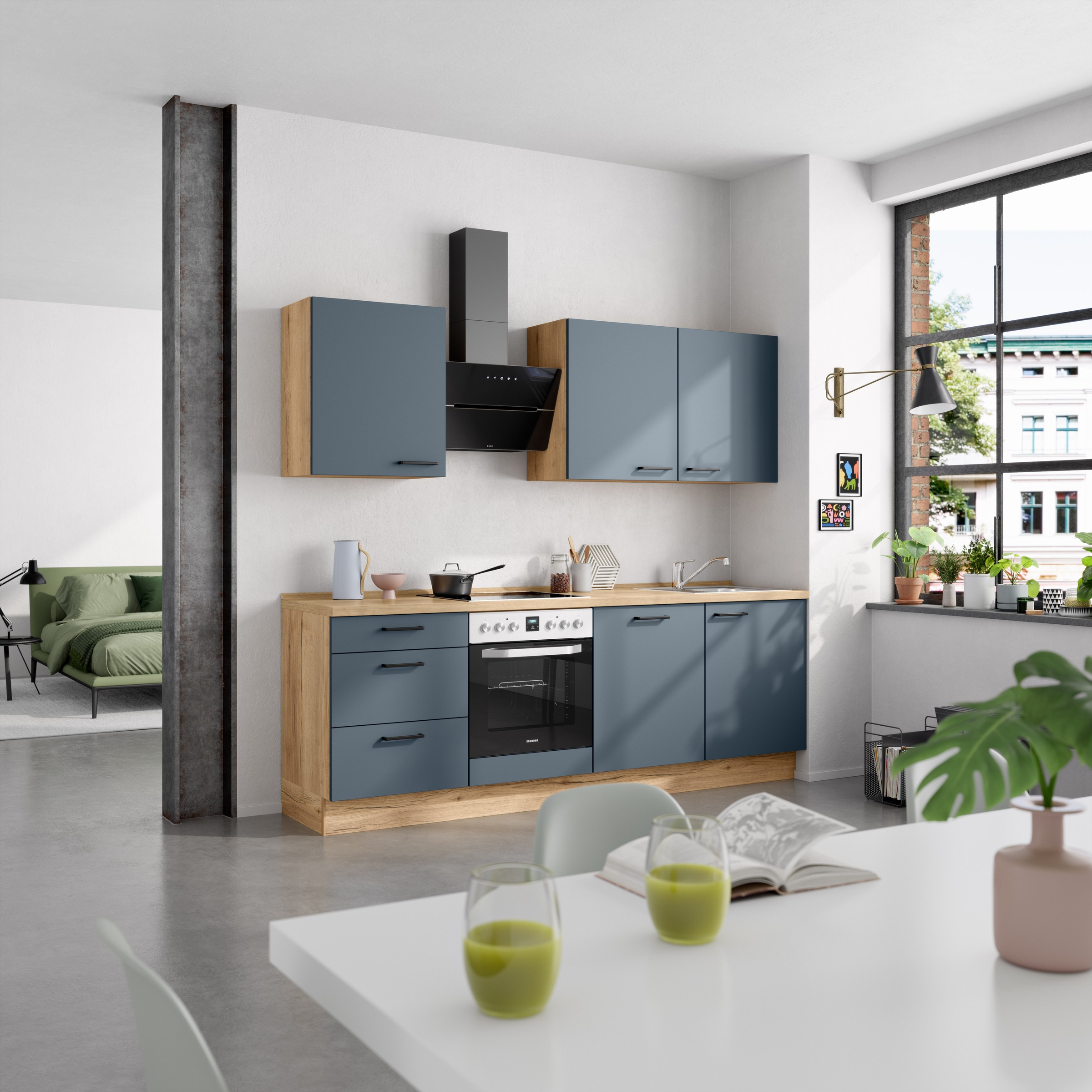 nobilia® Küchenzeile »"Easytouch II"«, vormontiert, Ausrichtung wählbar, Breite 240 cm, wahlw. mit E-Geräten