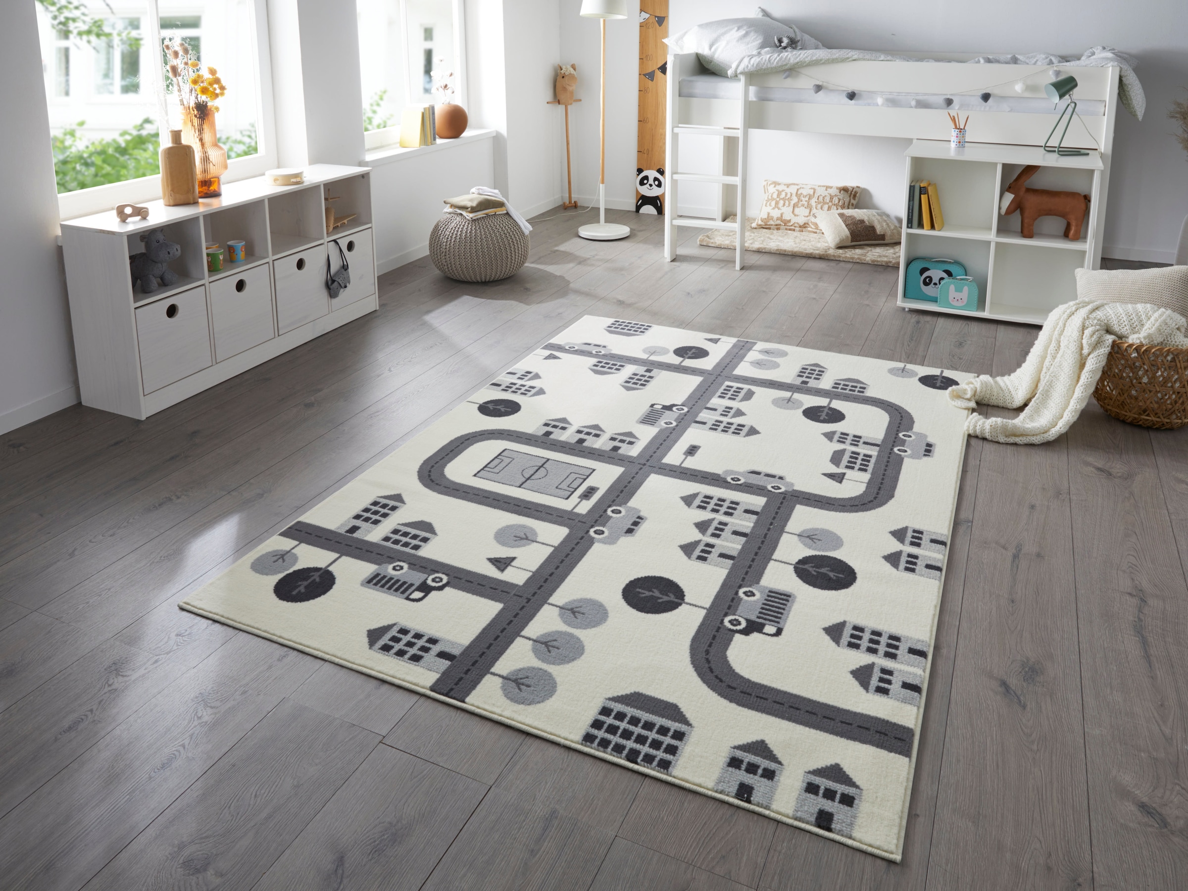 HANSE Home Kinderteppich »Town«, rechteckig, 0,9 mm Höhe, Kurzflor, Kinderteppich, Spielteppich, Straßen Design, Kinderzimmer