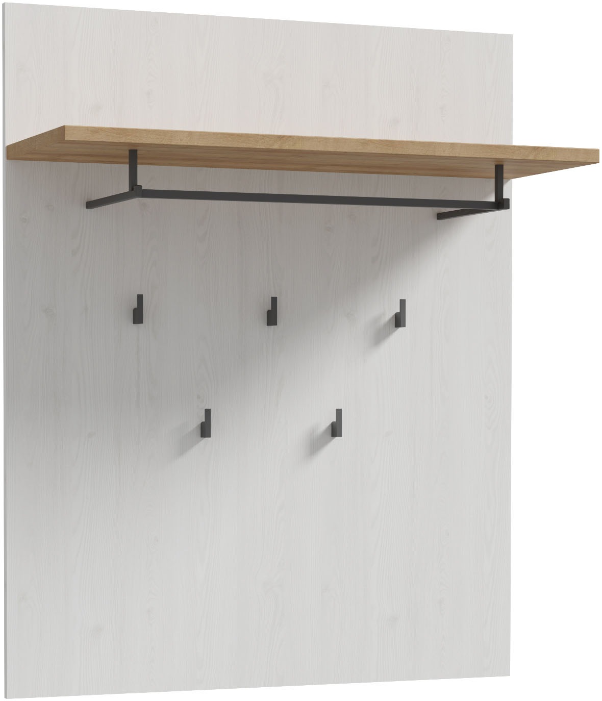 FORTE Garderobenpaneel »Bohol Paneel 5 Haken, Kleiderstange, Ablageboden« B/H/T 86,5/1056/30 cm