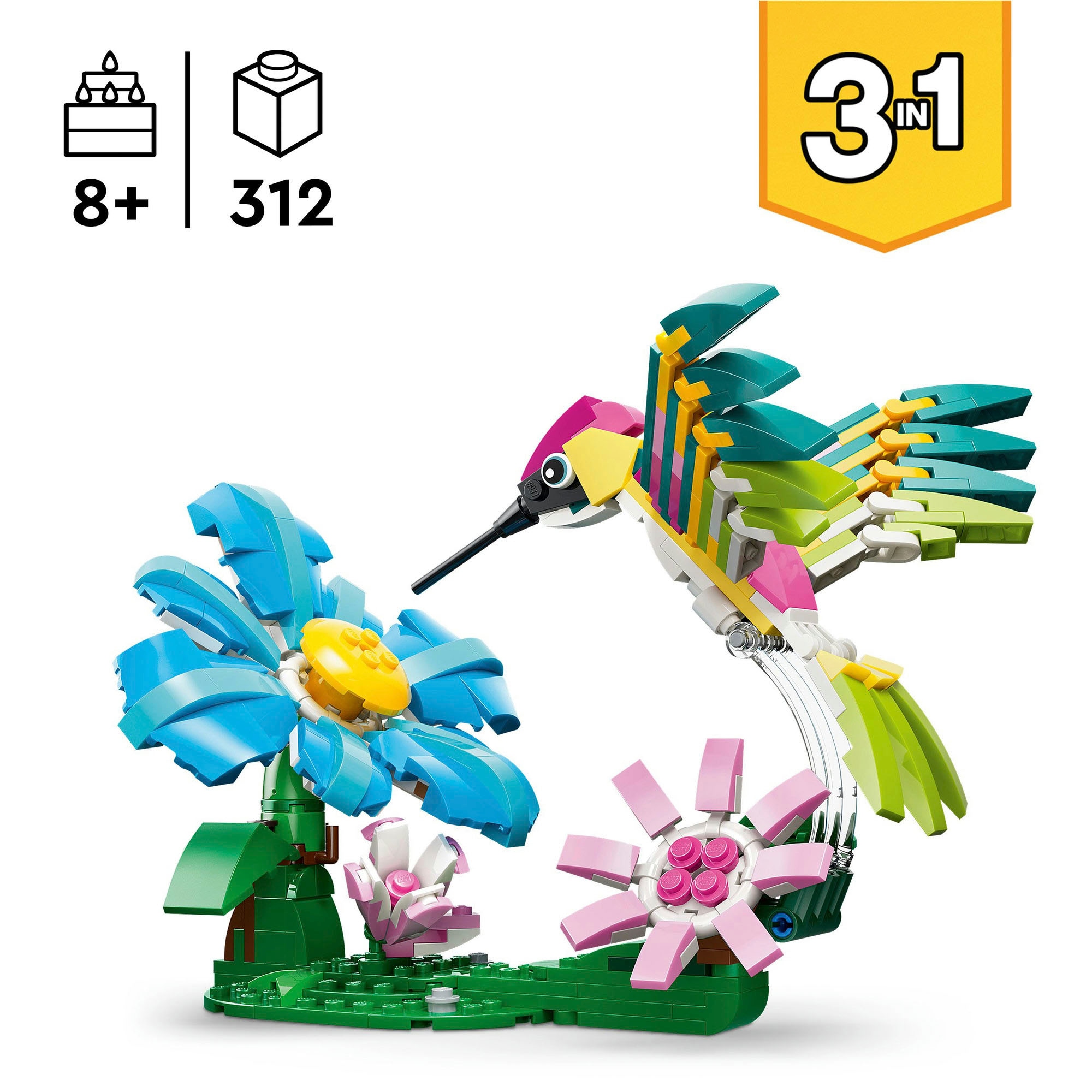 LEGO® Konstruktionsspielsteine »Wilde Tiere: Bunter Kolibri (31384), LEGO Creator« Made in Europe