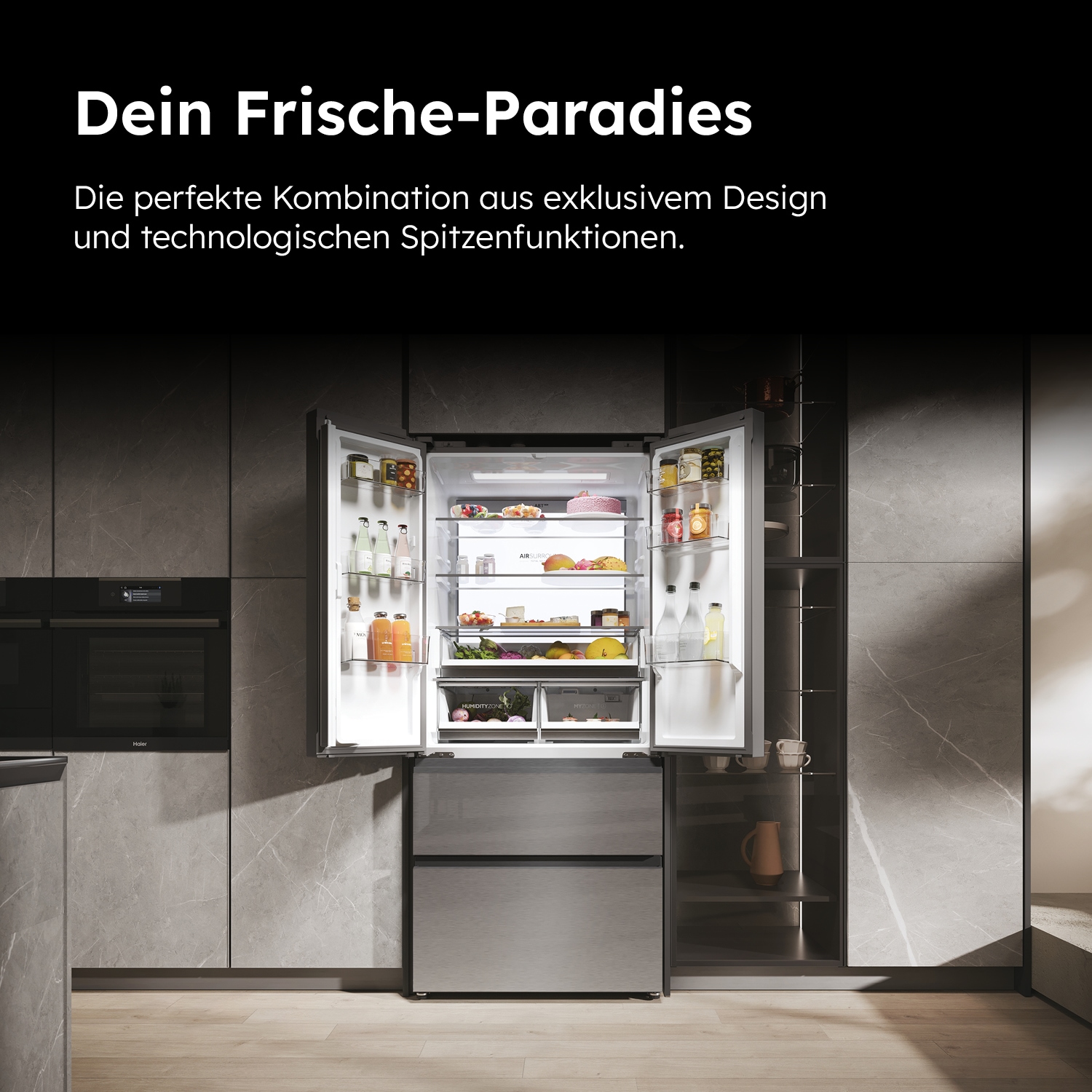 Haier French Door FD 90 SERIES 7 »HFR7819ENGC«, 190 cm hoch, 83 cm breit, Nutzinhalt: 504 Liter, HumidityZone