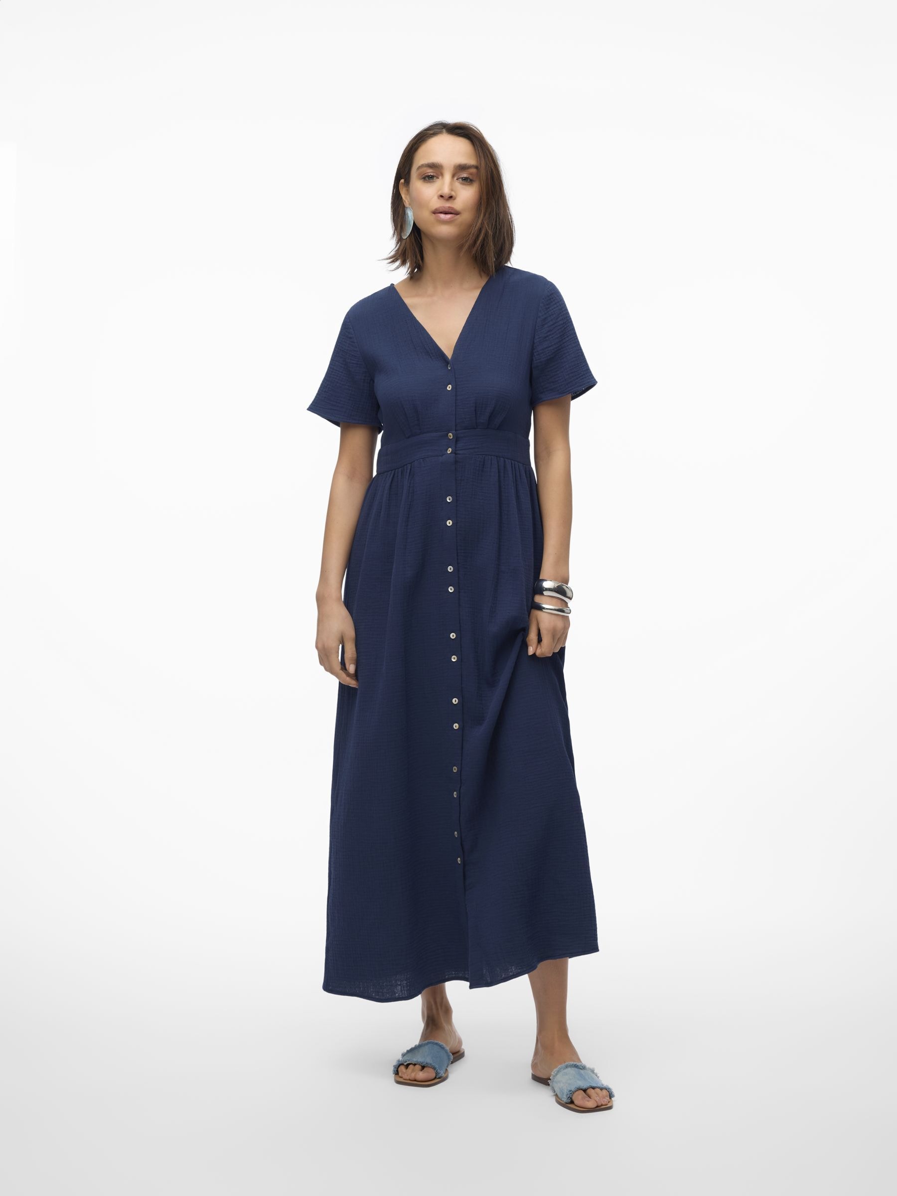 Vero Moda Maxikleid »VMNATALI SS ANKLE DRESS WVN GA SPE«