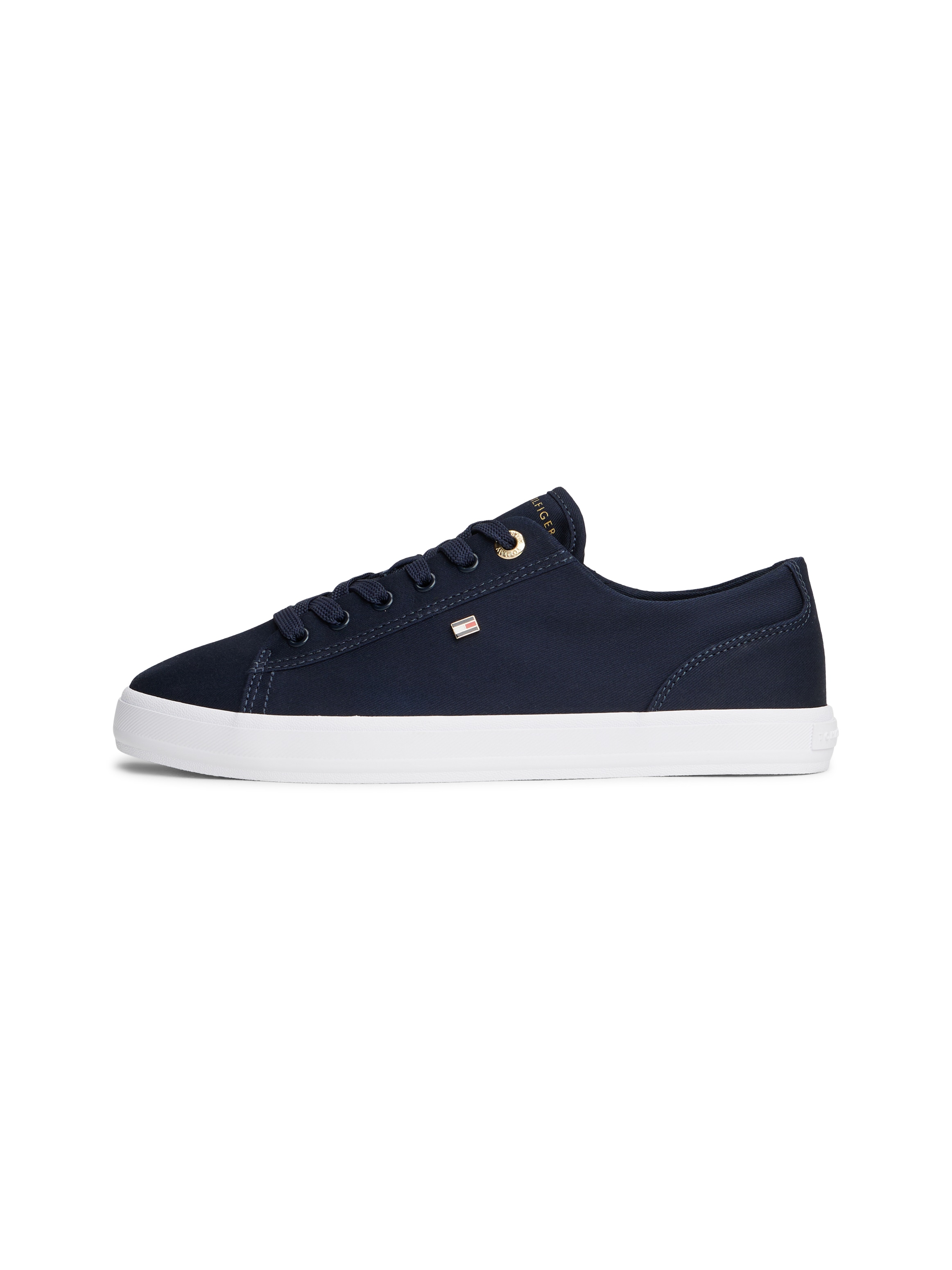 Tommy Hilfiger Plateausneaker »TH FOXING SNEAKER CANVAS«  Freizeitschuh, Halbschuh, Schnürer mit Logostickerei - schmale Form
