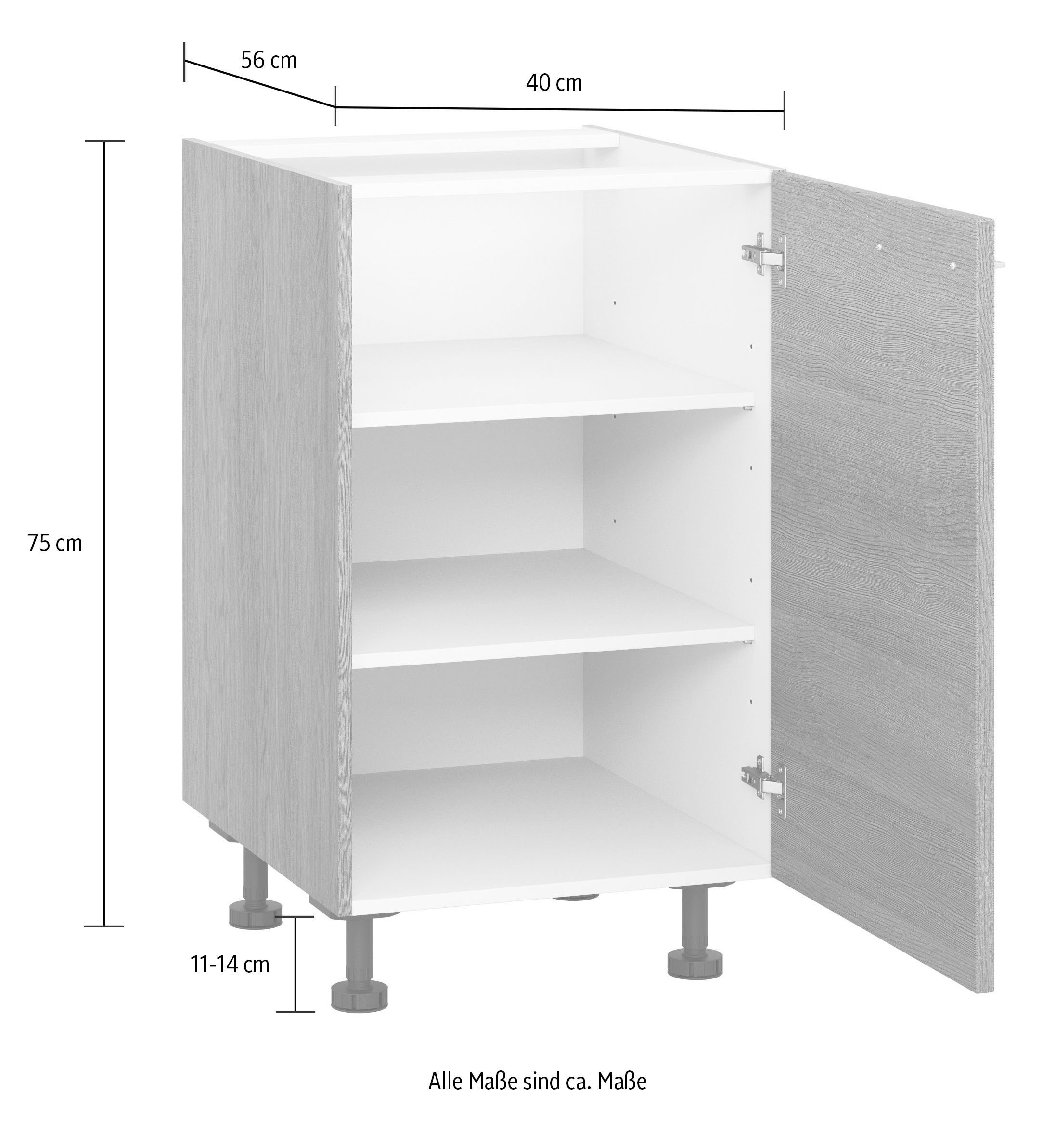 Express Küchen Unterschrank »Trea U40«, mit zwei Einlegeböden, Breite 40 cm,  Höhe 75 cm online kaufen
