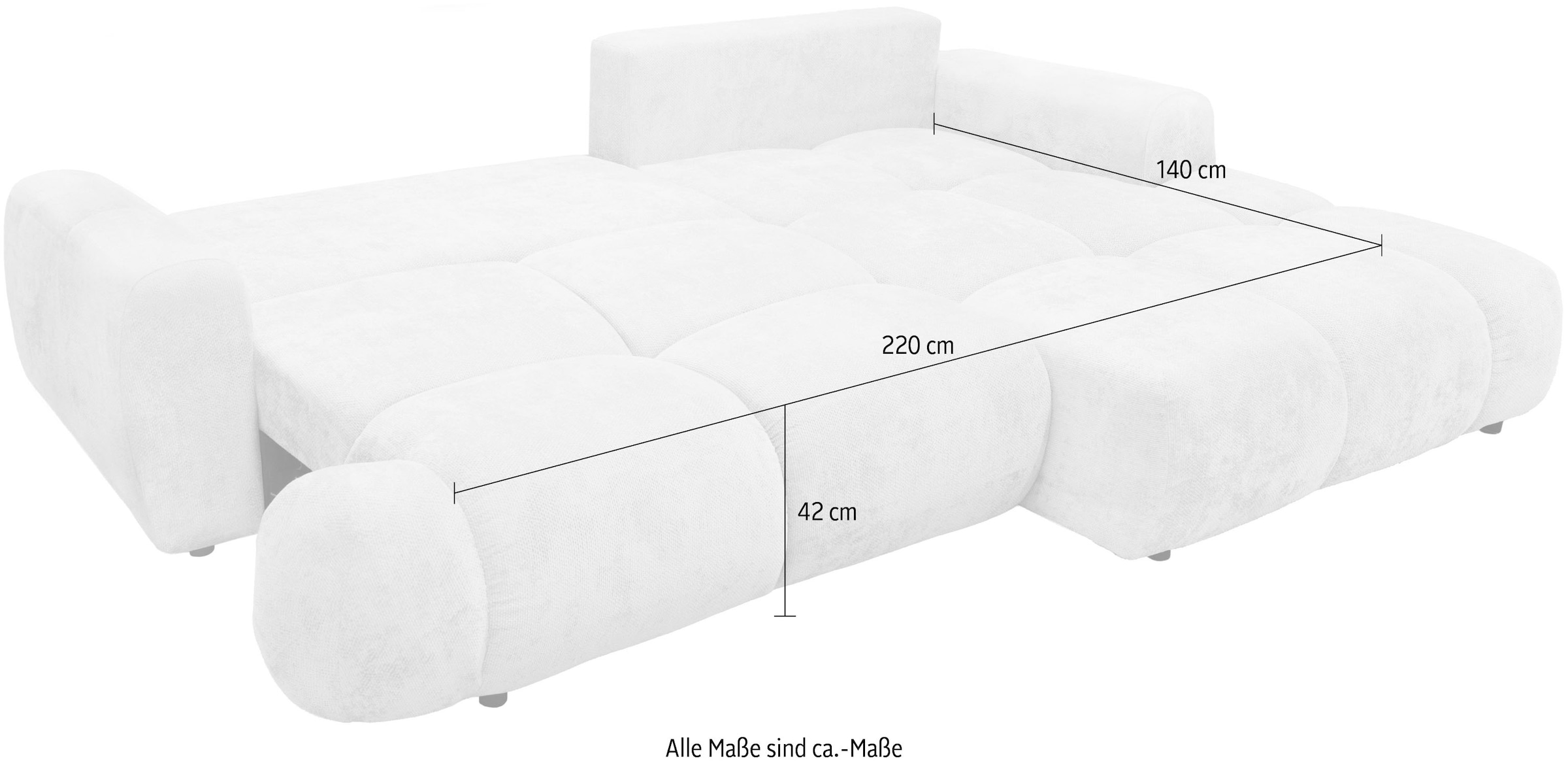 exxpo - sofa fashion Ecksofa inkl. Bettfunktion und Bettkasten,toller Sitzkomfort, Steppung im Sitz