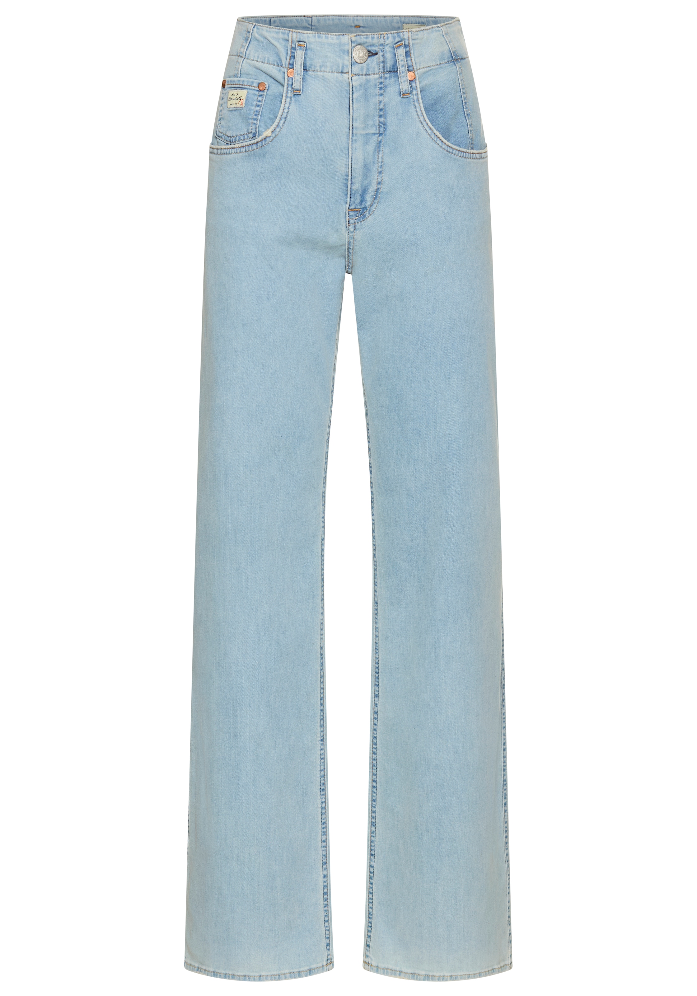 Herrlicher High-waist-Jeans »Baggy Straight Recycled Denim Light«