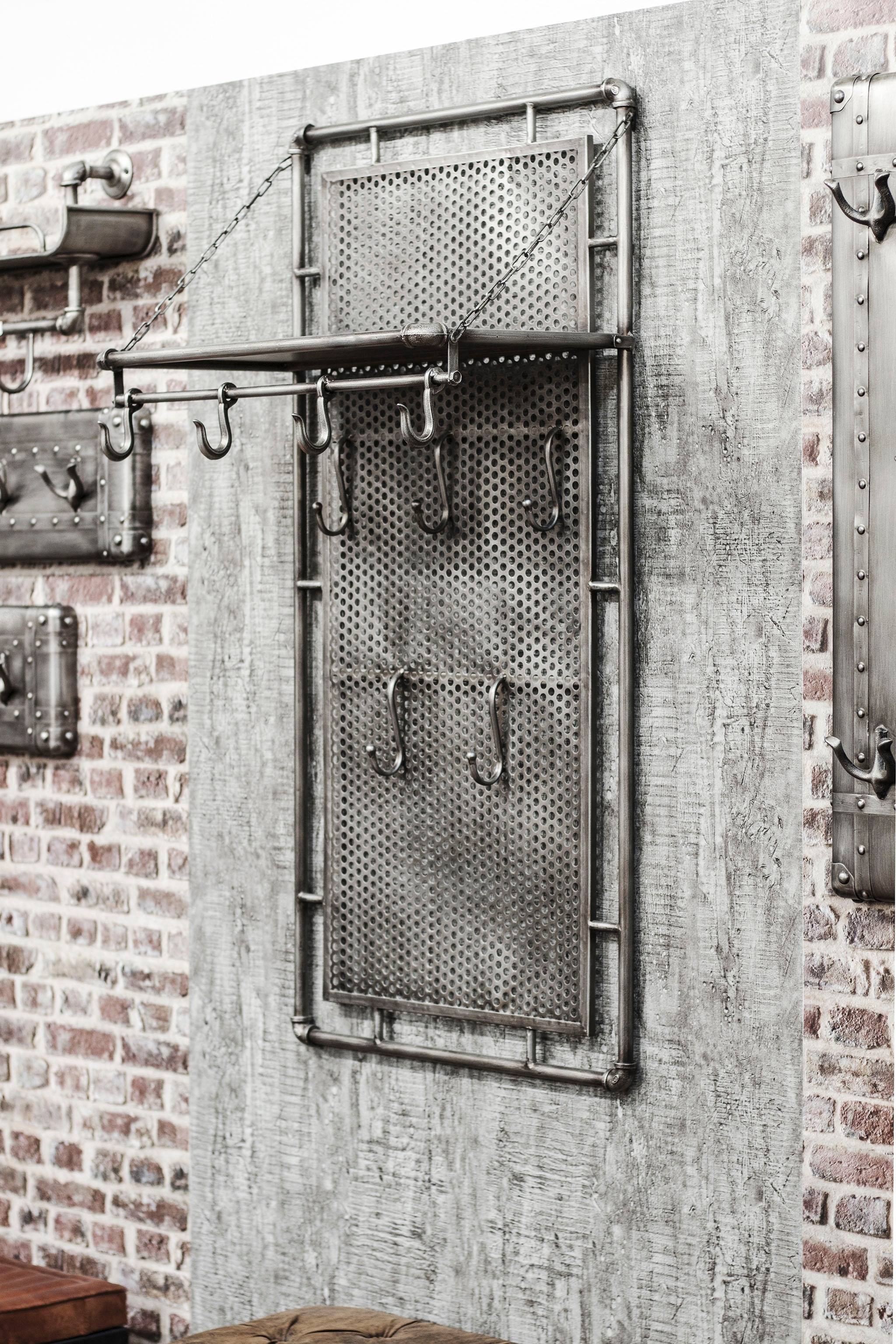 HAKU Garderobenhaken »Flurgarderobe, Garderobe, Garderobenhaken, Garderobenleiste,« rechteckig - aus Metall Anthrazit - B/T/H 60/35/120 cm
