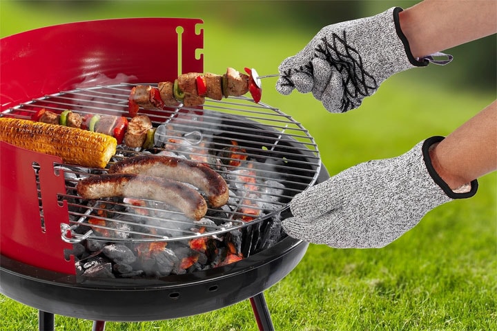 Maximex Grillhandschuhe »2in1« Schnittschutzhandschuhe für Herren, hitzebeständige Küchenhandschuhe