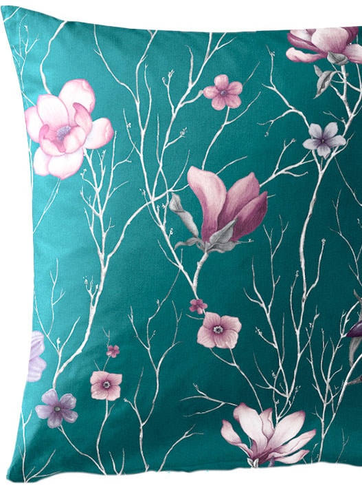 BIERBAUM Bettwäsche »Lilli«, Mako-Satin, 100 % Baumwolle, mit Blumen, pflegeleicht