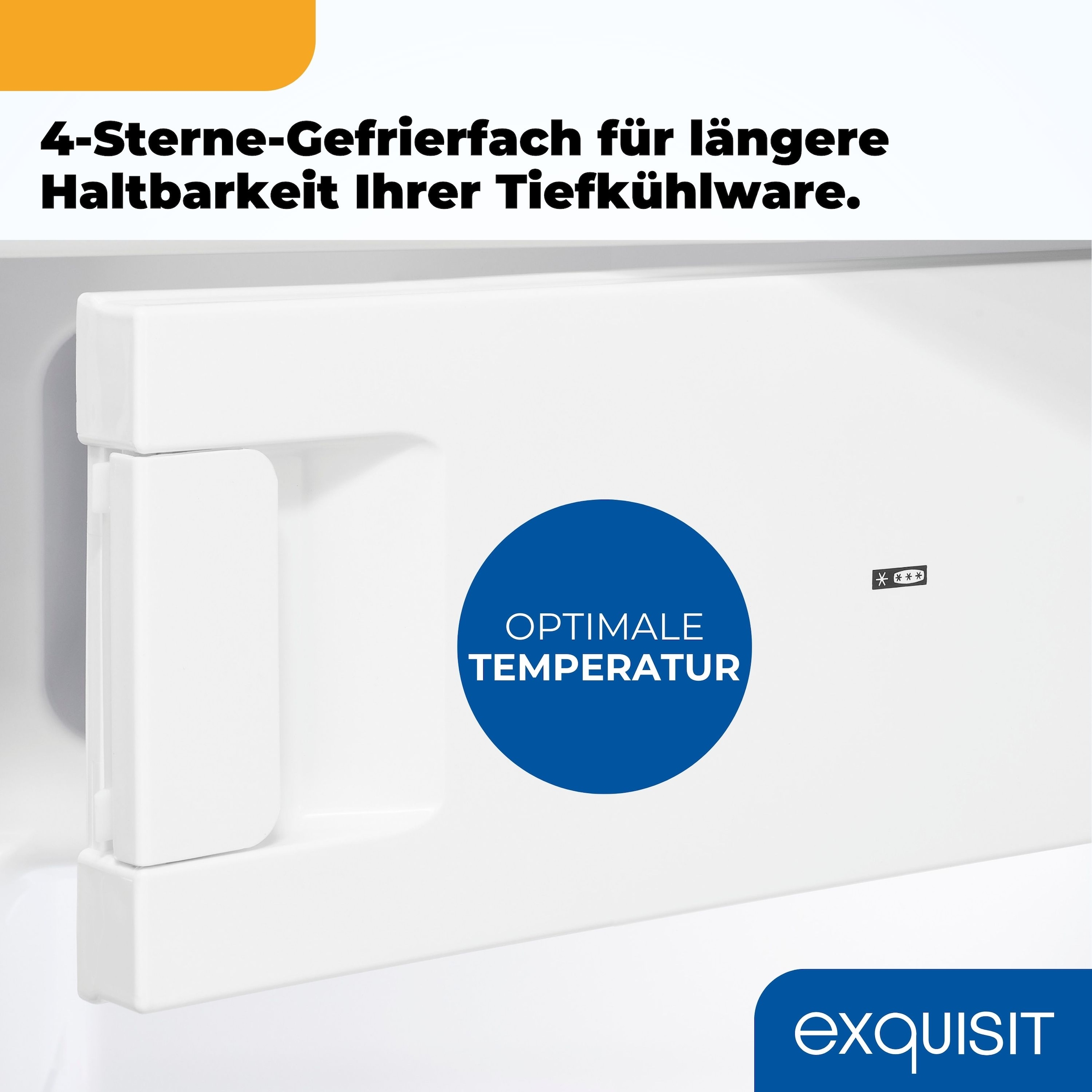 exquisit Kühlschrank »KS16-4-HE-040C inoxlook«, geräumiges 4-Sterne-Gefrierfach