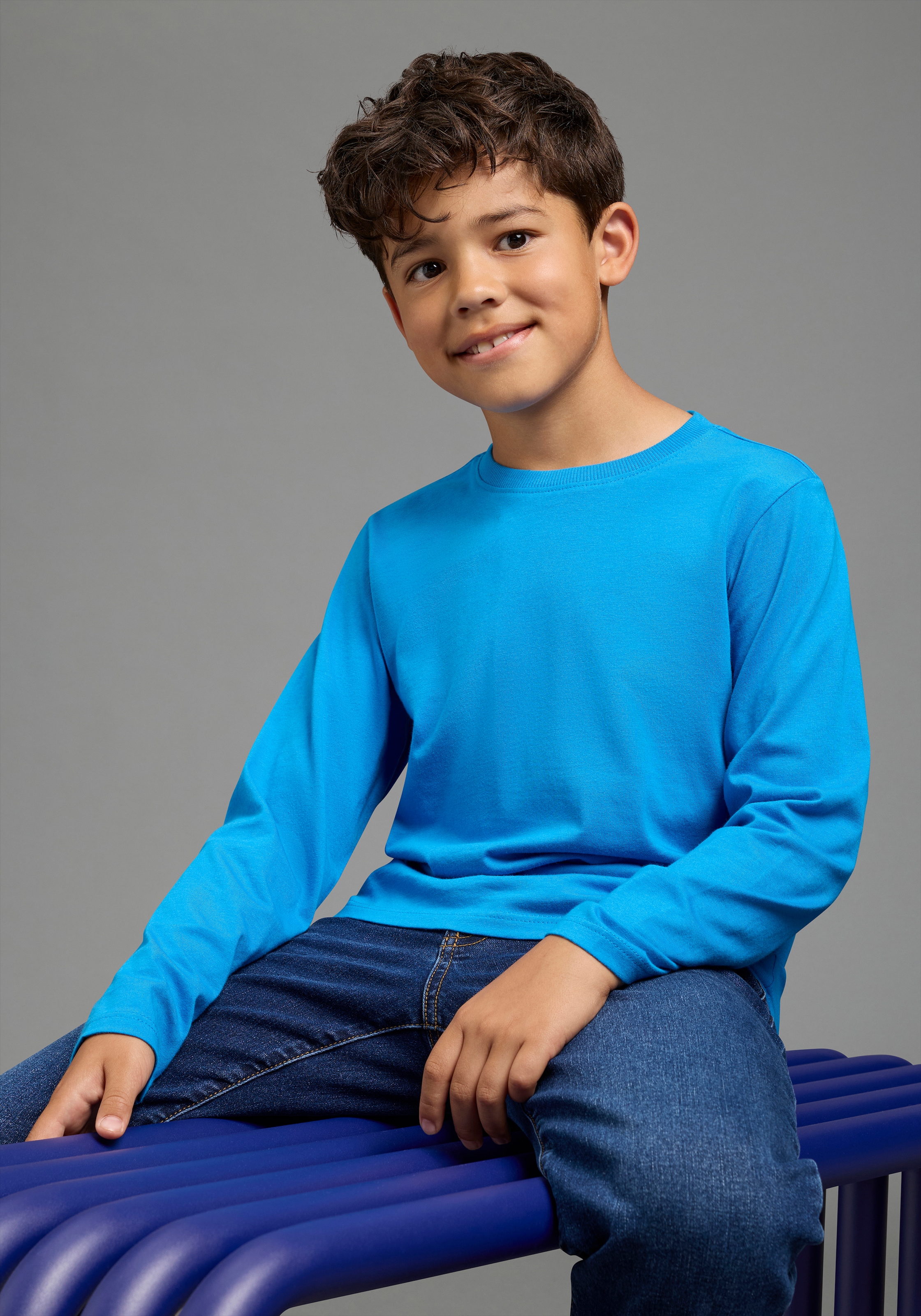 Scout Langarmshirt »3er Packung Shirt mit Kontrast-Einsätzen« Packung, 3,  Hüftlange Schnittform, Langarm, modischer Stil