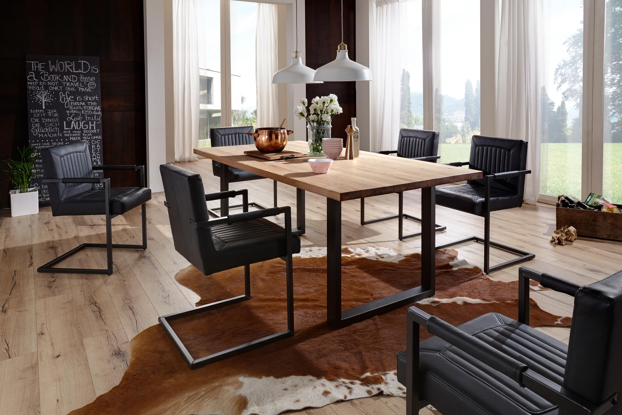 2. Bild von Home affaire Esstisch »Brooklyn«, aus massiver Wildeiche
