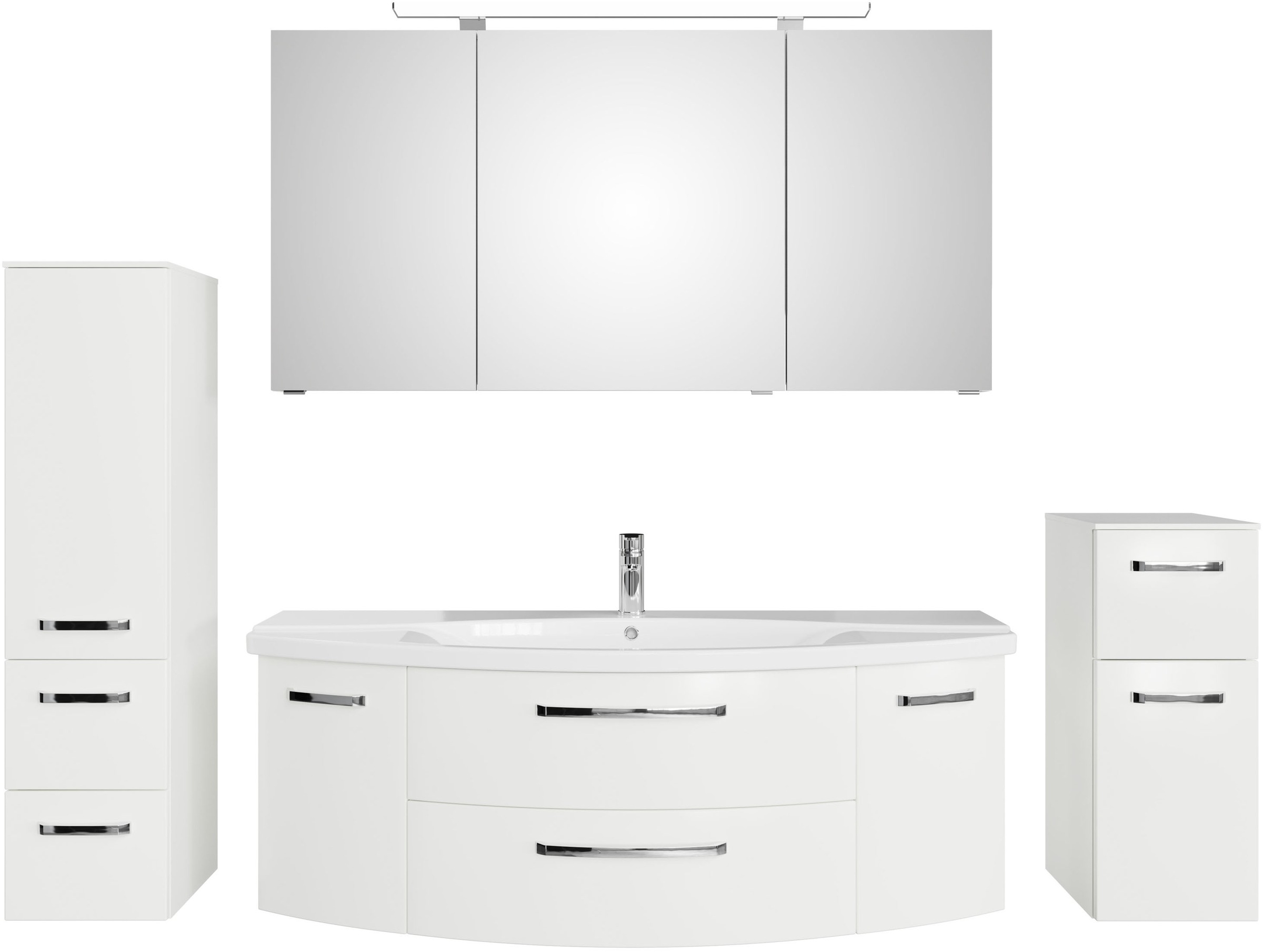 Saphir Badmöbel-Set »Serie 4010 4-teilig Keramik-Waschtisch mit LED-Spiegel günstig online kaufen