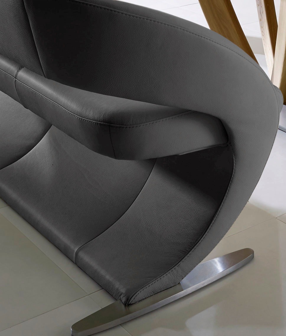 K+W Komfort & Wohnen Polsterbank »Wave«, in geschwungener Optik mit Metallkufe