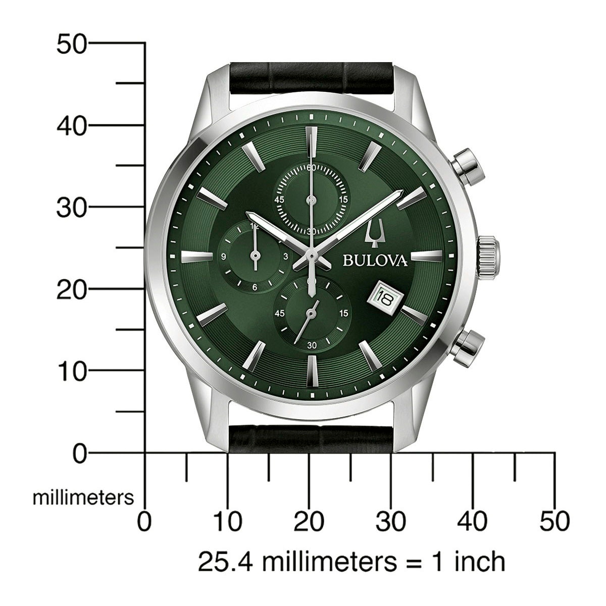 Bulova Chronograph, Armbanduhr, Quarzuhr, Herrenuhr, Damenuhr, Lederarmband, Datum