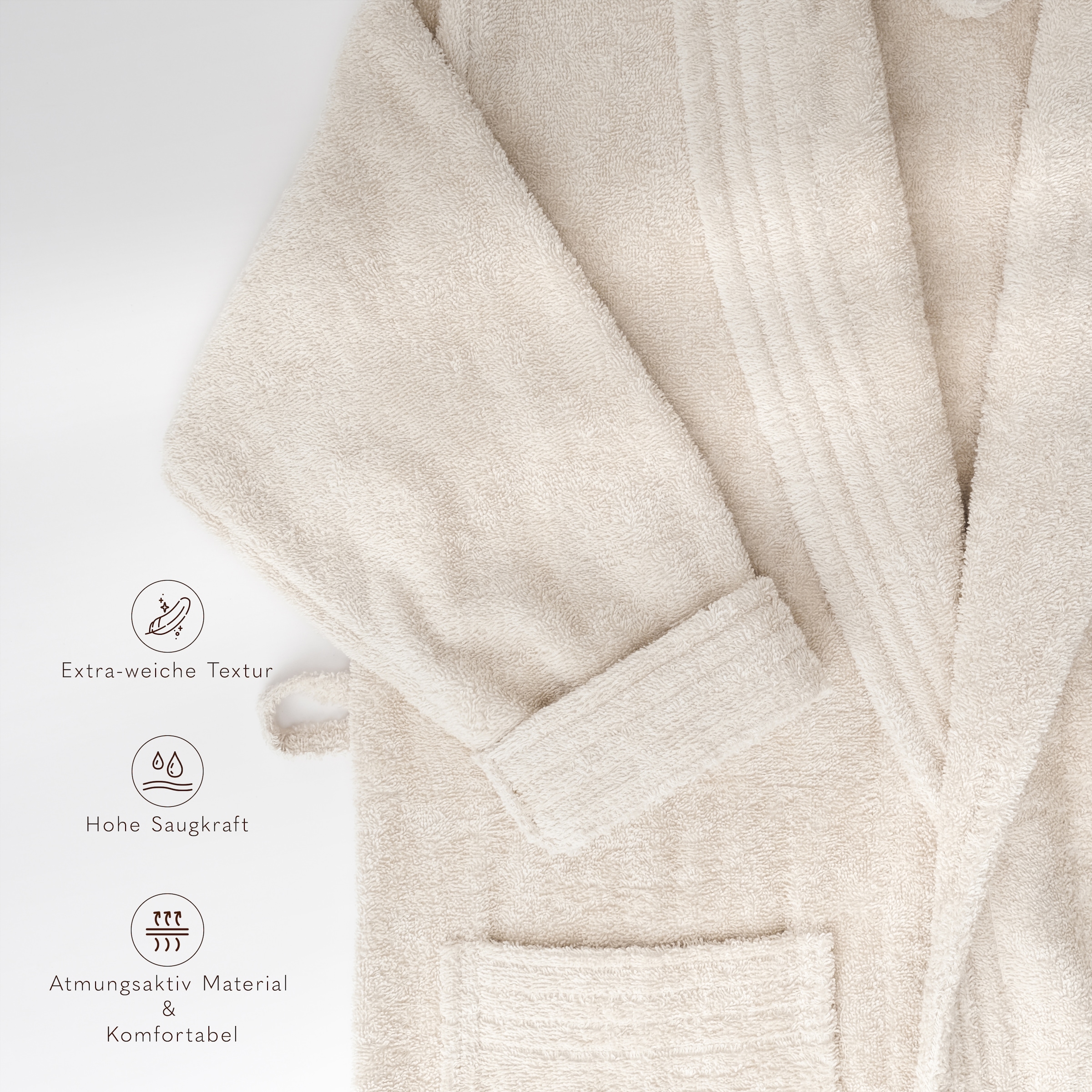 HAMMETEX Herrenbademantel »hergestellt aus 100% Baumwolle – 380 g/m² Frottee, mit Taschen« 1 Stk.