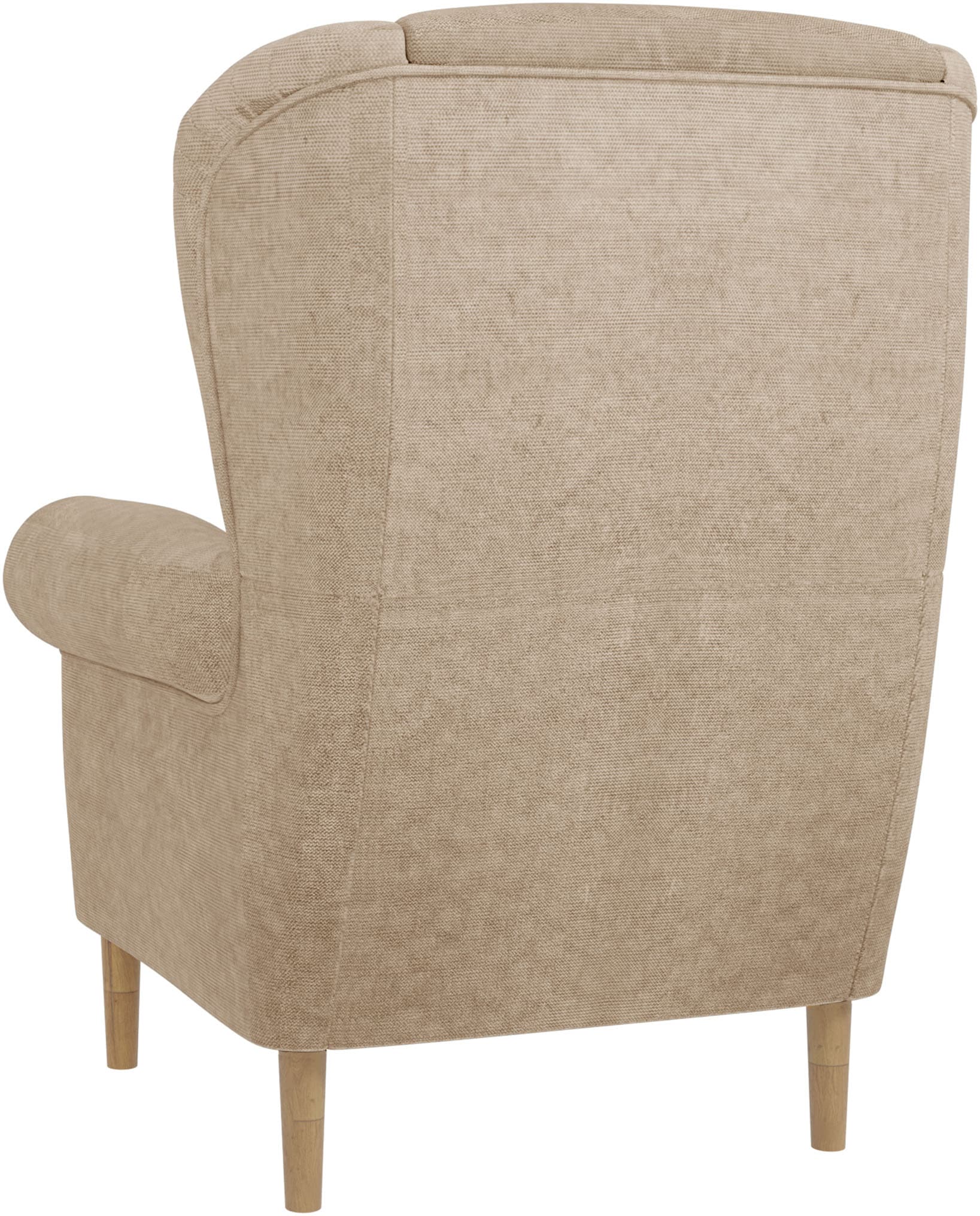 Home affaire Ohrensessel »OSTIANO B/T/H: 80/82/98 cm, Sessel«, Einzelstück, dicke geschwungene Armlehnen, uni und kariert