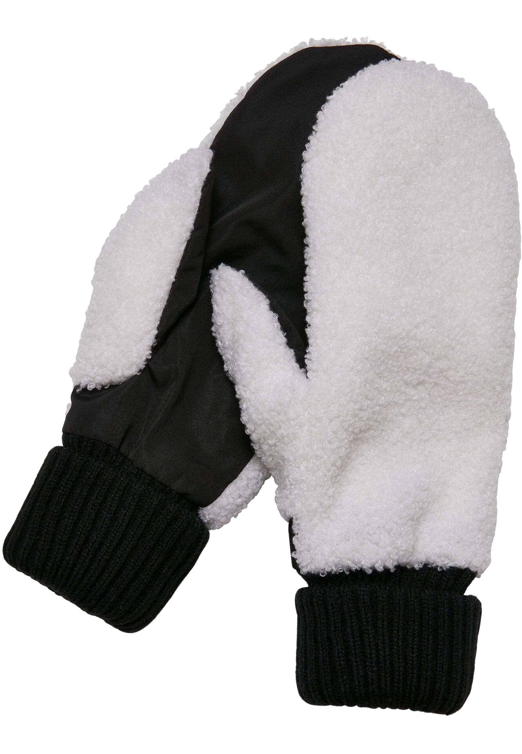 URBAN CLASSICS Baumwollhandschuhe »Unisex Basic Sherpa Gloves« black/offwhite
