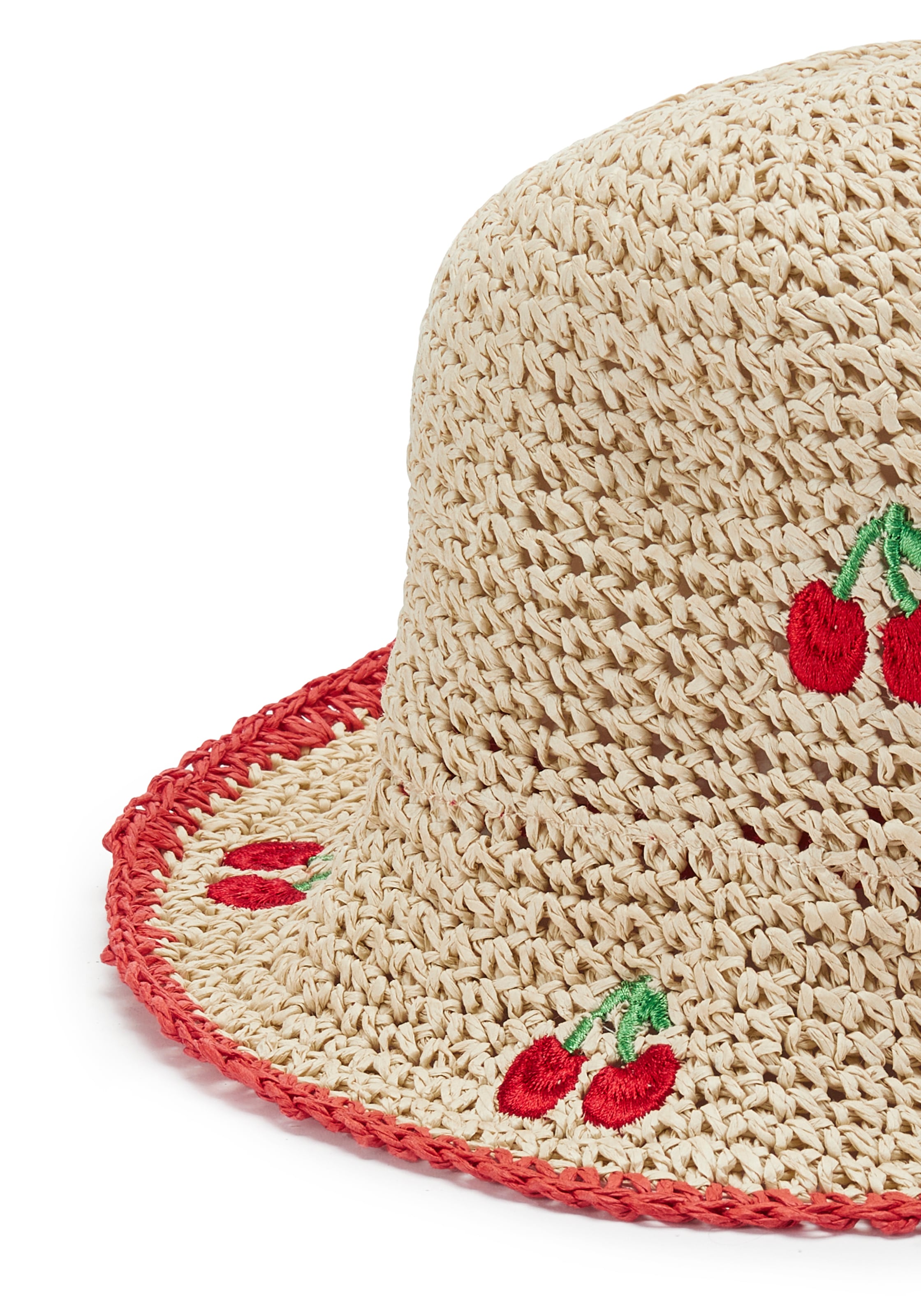 LSCN by LASCANA Strohhut »Sonnenhut, Sommerhut, Kopfbedeckung, Hut« mit modischer Cherry Stickerei