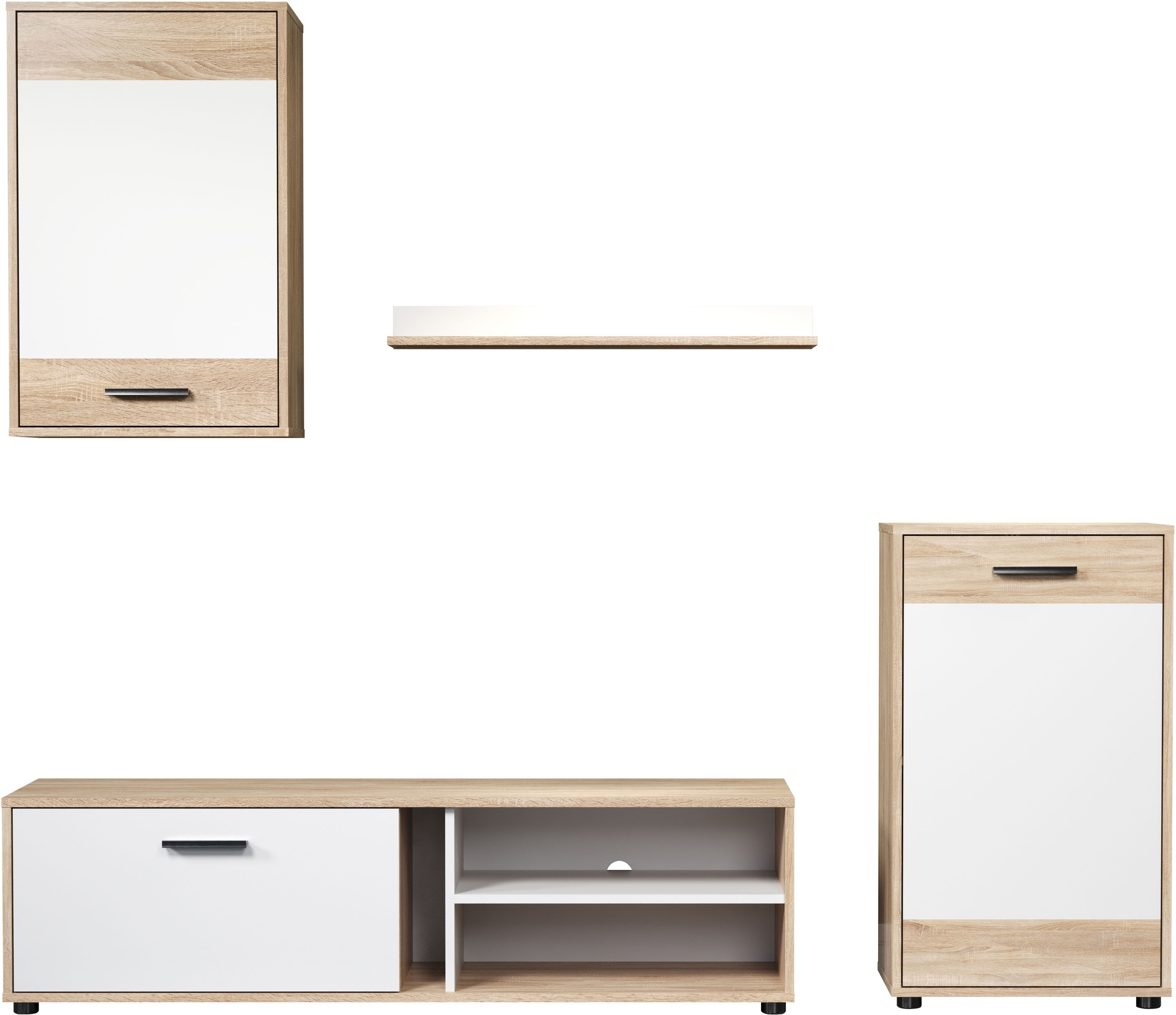 INOSIGN Wohnwand »Valetta«, (Komplett-Set, 4 St.), inkl. Lowboard, Hängesch günstig online kaufen