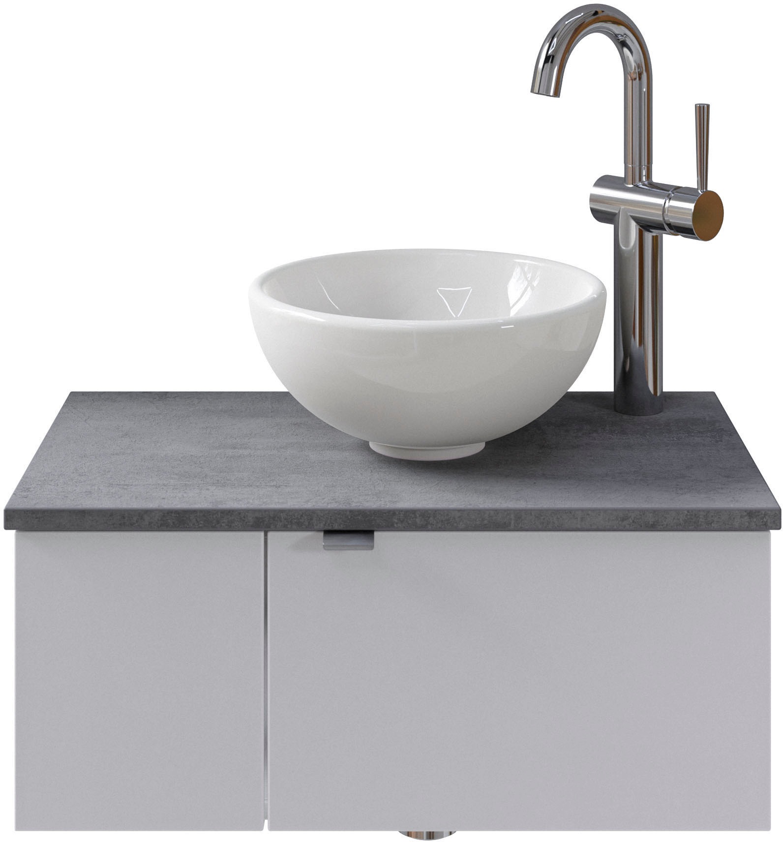 Saphir Waschtisch »Serie 6915 Waschschale mit Unterschrank für Gästebad, Gäste WC«, 61 cm breit, 2 Türen, offenes Fach, kleine Bäder, ohne Armatur