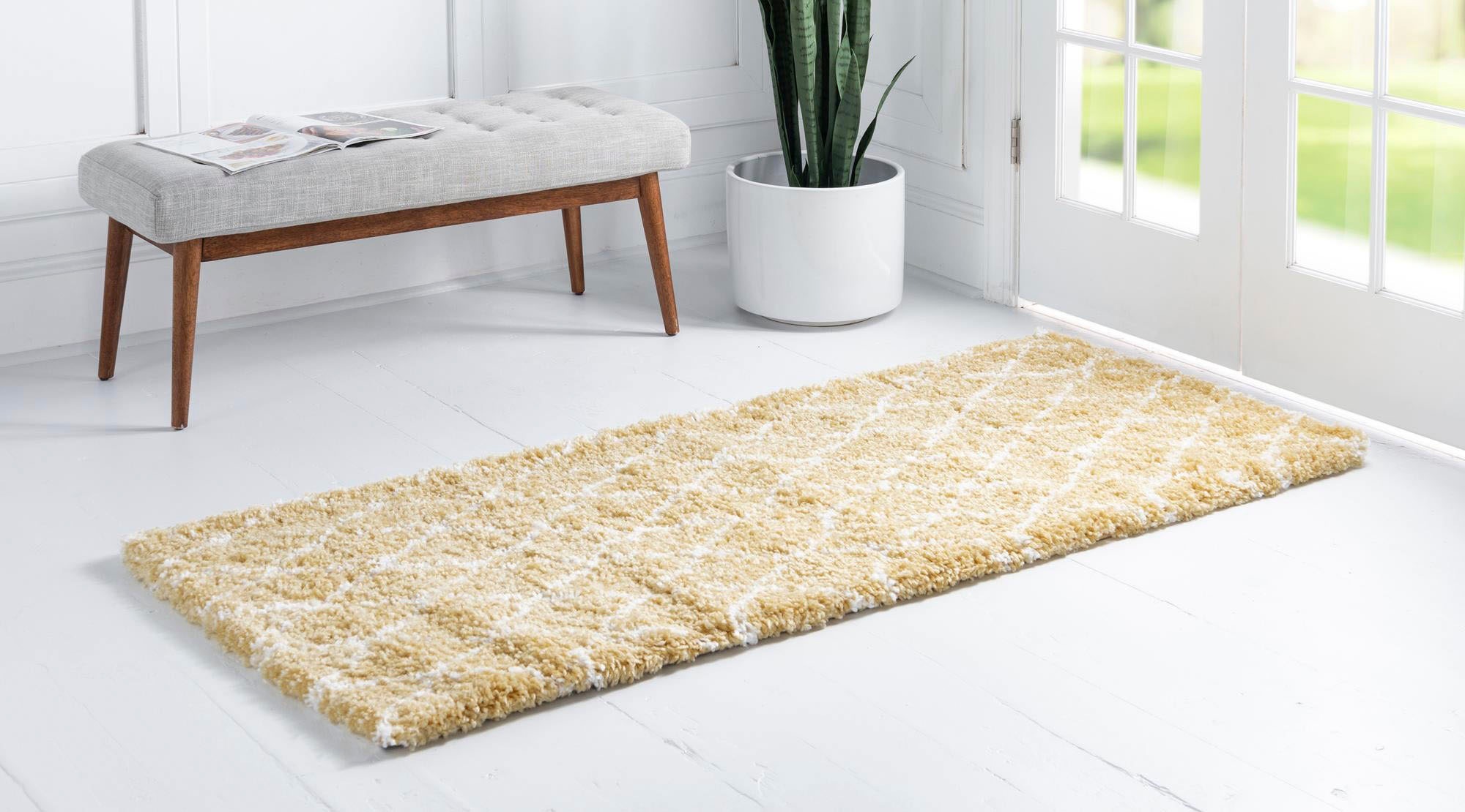 Myflair Möbel & Accessoires Hochflor-Läufer »Temara Shag, LAGERRÄUMUNG!«, rechteckig, 51 mm Höhe, Teppich-Läufer, gewebt, Rauten Design, weich & kuschelig