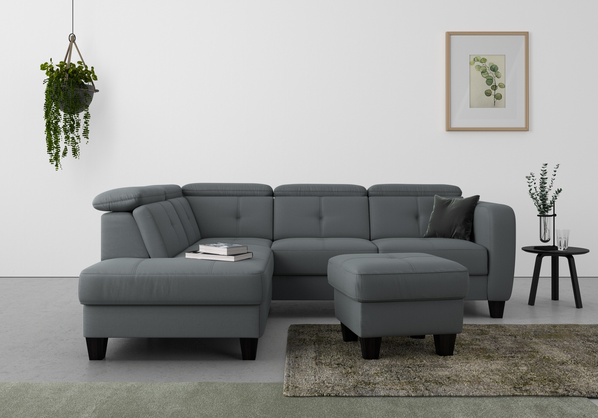 sit&more Ecksofa »Belluci L-Form«, inklusive Federkern, wahlweise mit Bettfunktion und Bettkasten