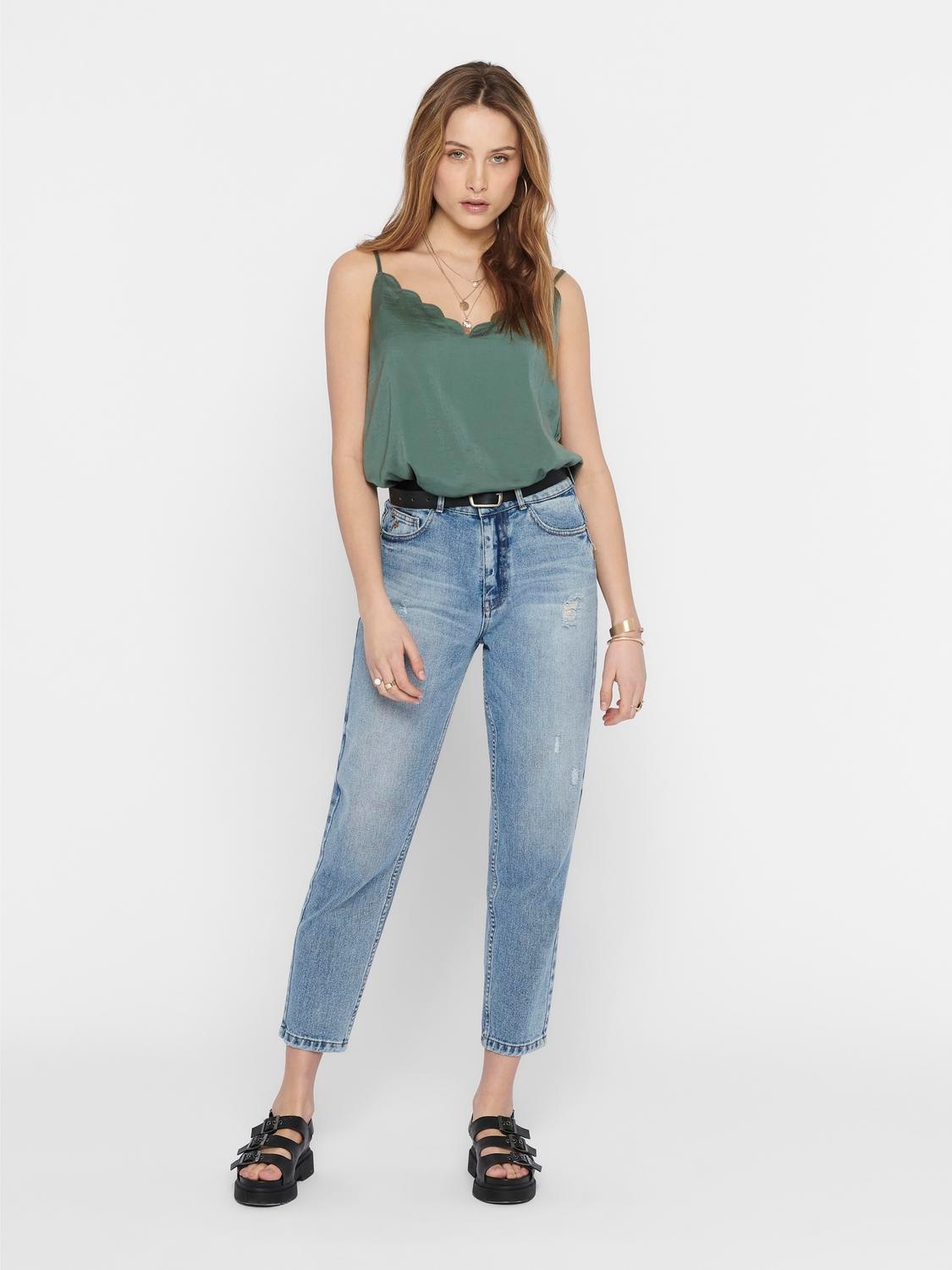 ONLY Spaghettitop »ONLDEBBIE SINGLET NOOS WVN« Kunstfaser, regular fit, Rundhals