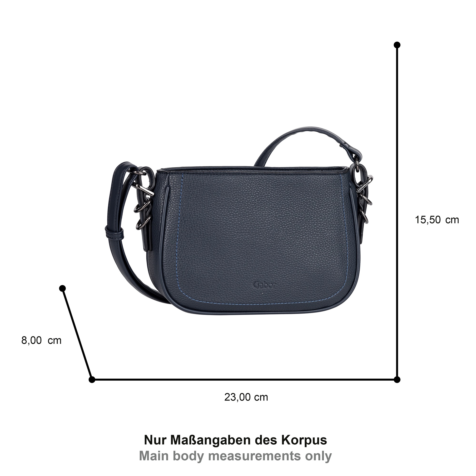 Gabor Umhängetasche »Galinna«, weiches Lederimitat mit Metalldetails und Kontrastnähten