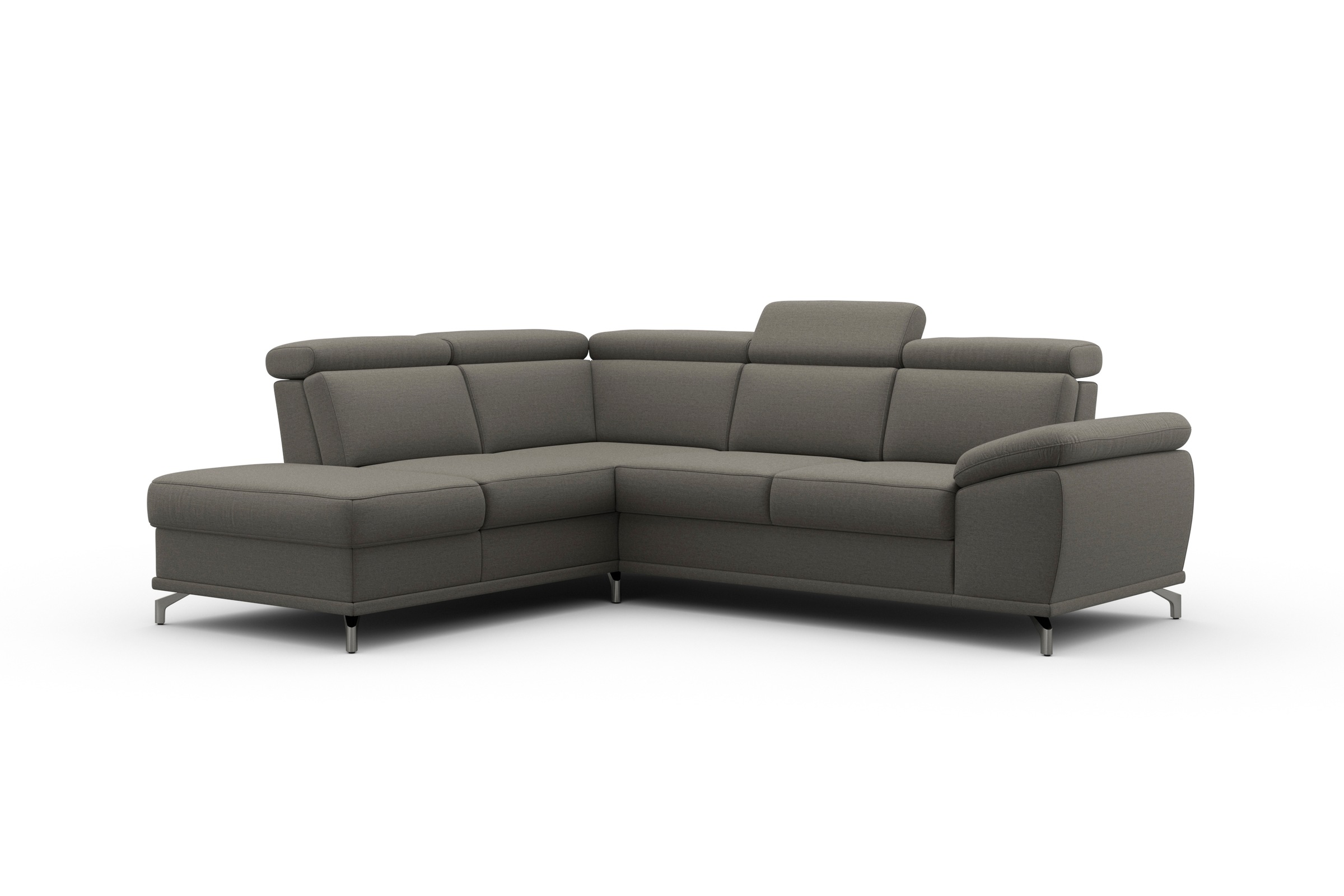 sit&more Ecksofa »Cabrio L-Form, mit Sitztiefenverstellung, Arm- und Kopfteilverstellung«, 3 Nierenkissen, Federkern, optional Bettfunktion und Stauraum