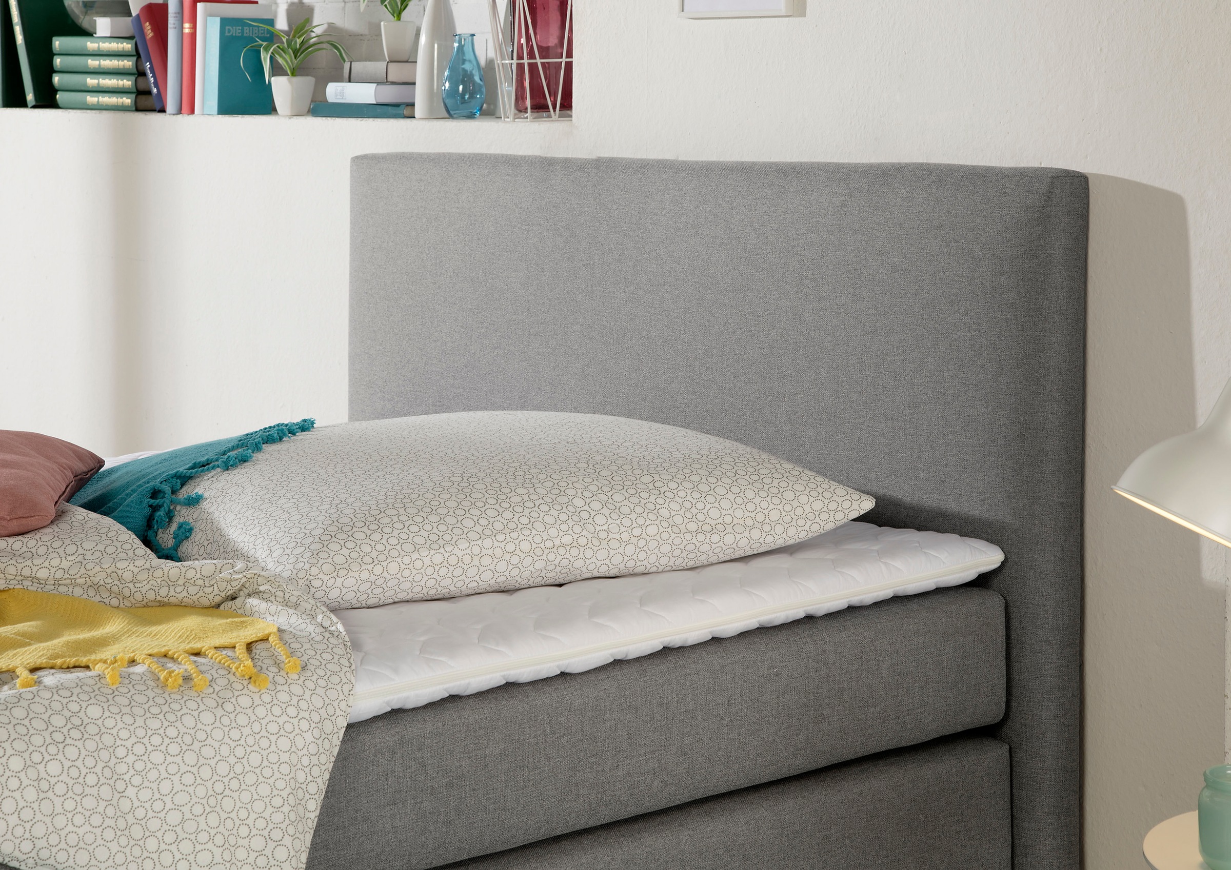 INOSIGN Boxspringbett »Eliana«, inkl. Topper, in 4 Breiten, 3 Matratzenarten und 2 Härtegraden