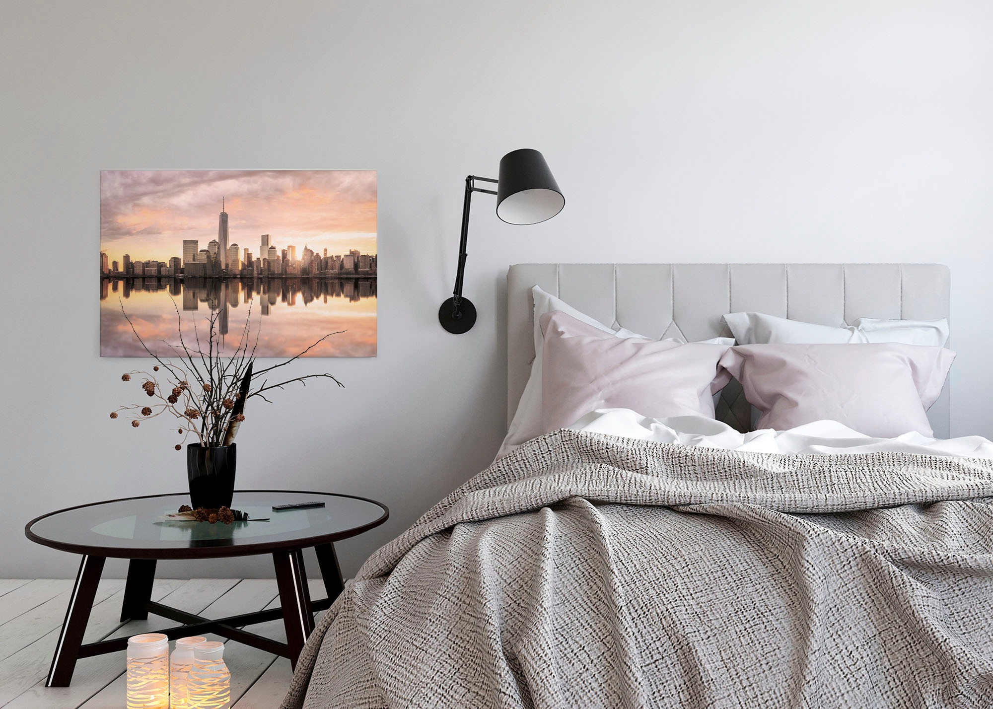 A.S. Création Leinwandbild »Skyline NY«, Kunst-New York-Kinder, (1 St.), Skyline Bild Keilrahmen Großstadt Leinwand-Bild Wohnzimmer modern Wand