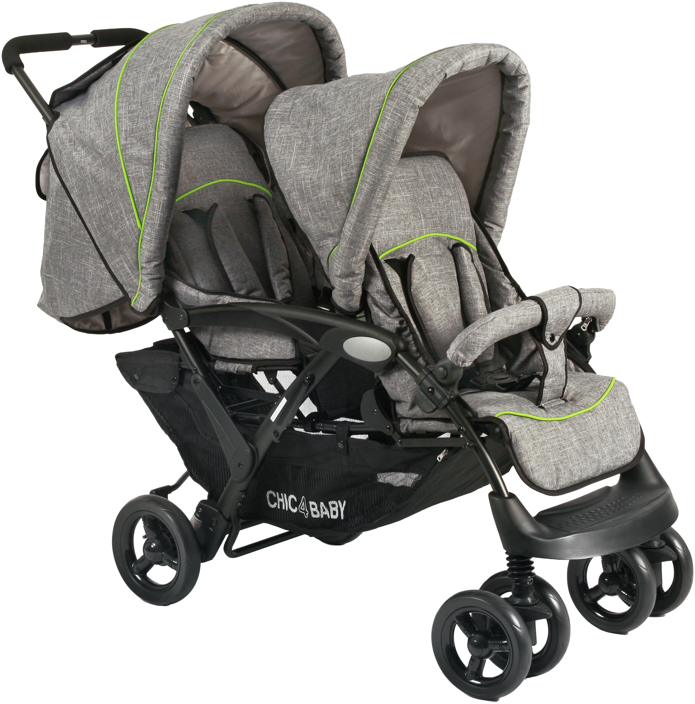 CHIC4BABY Geschwisterwagen »Duo« mit feststellbaren Doppelschwenk-Vorderrädern
