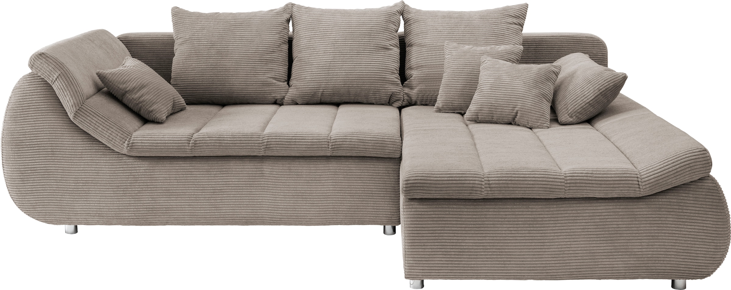 INOSIGN Ecksofa »Imola elegant und bequem, aktuelle Steppung im Sitz, L-Form«, wahlweise mit Bettfunktion