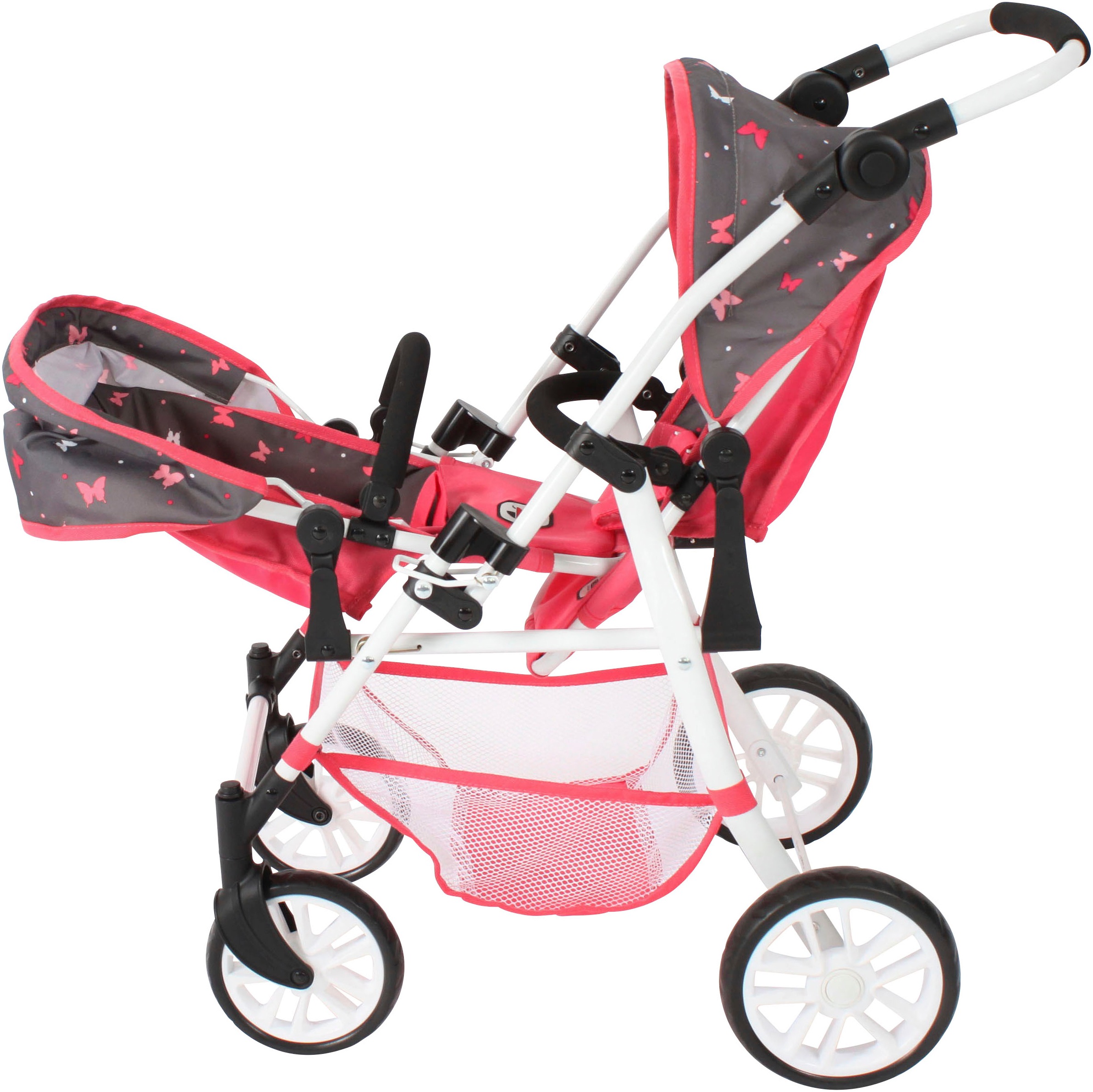CHIC2000 Puppen-Zwillingsbuggy »Twinny, Butterfly«, mit schwenkbaren Vorderrädern